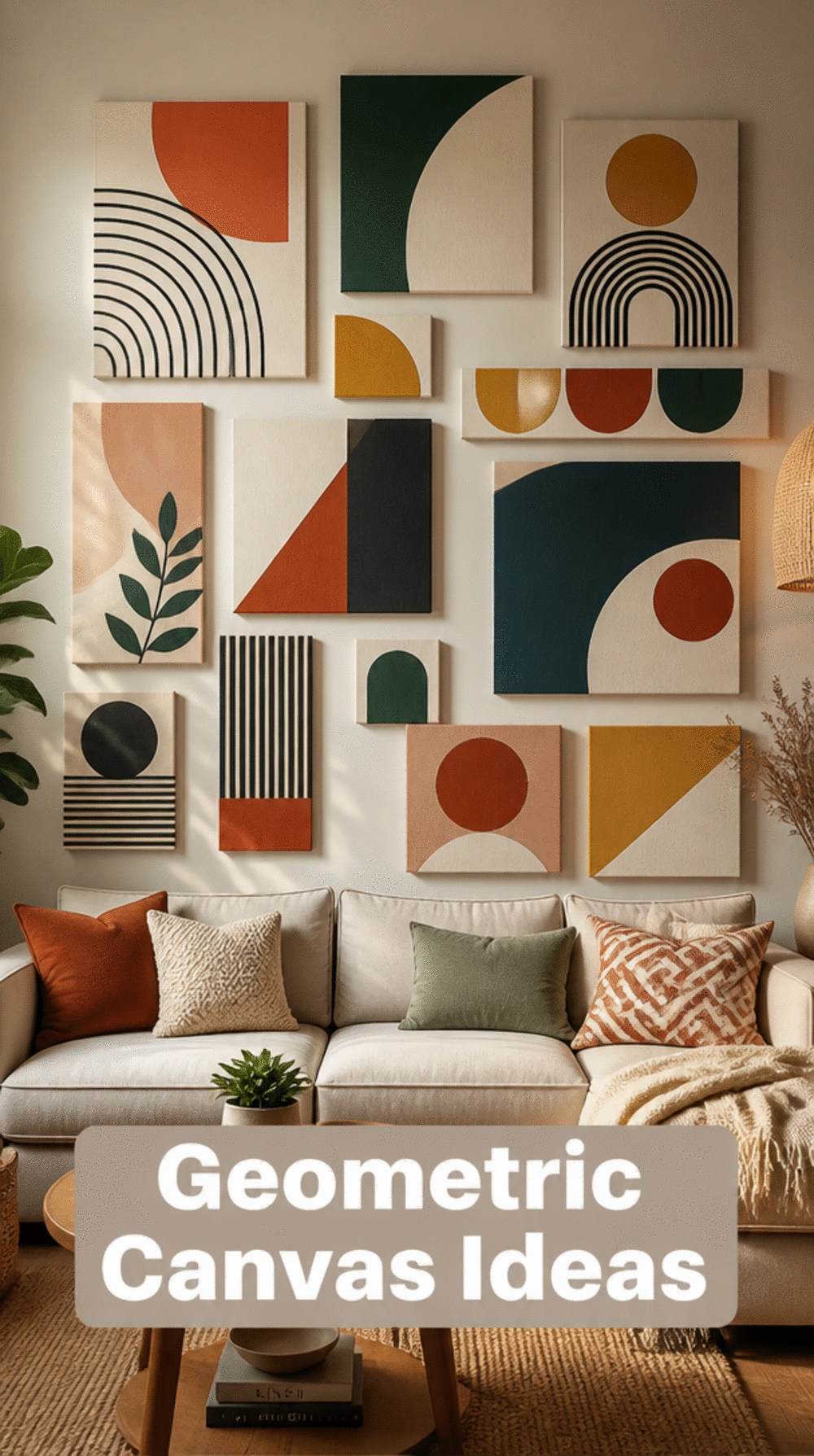 The Geometric Canvas Trick That Makes a Plain Living Room Wall Pop