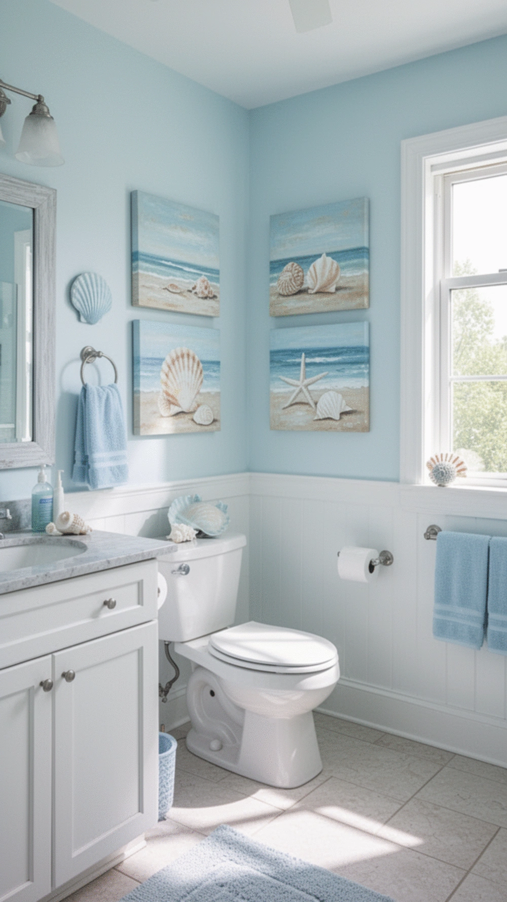 Coastal Wall Art Ideas for a Refreshing Bathroom Decor