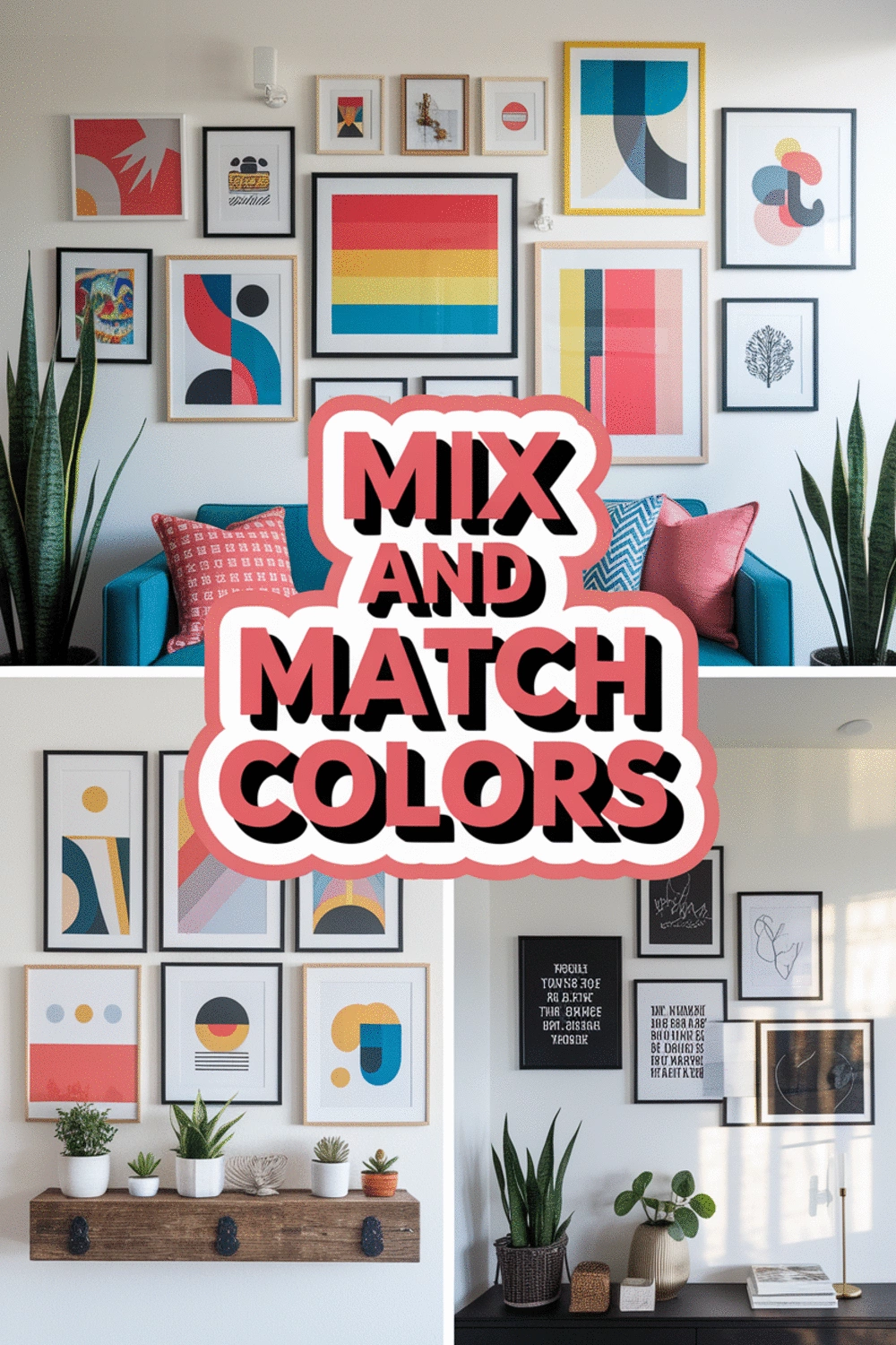 How to Mix and Match Colors for a Gallery Wall That Pops