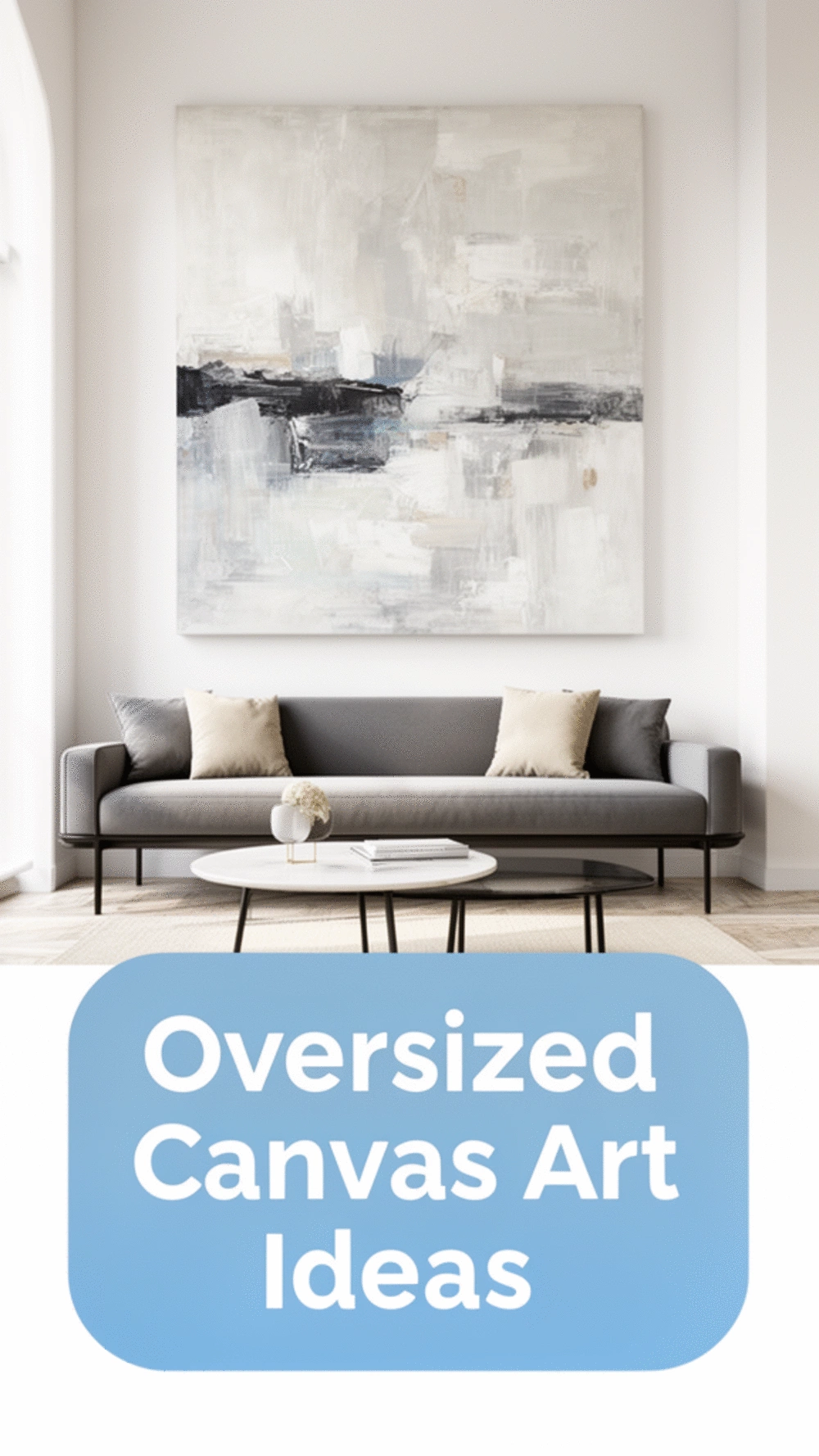 Living Room Oversized Single Canvas That Tricks the Eye in a Tiny Room