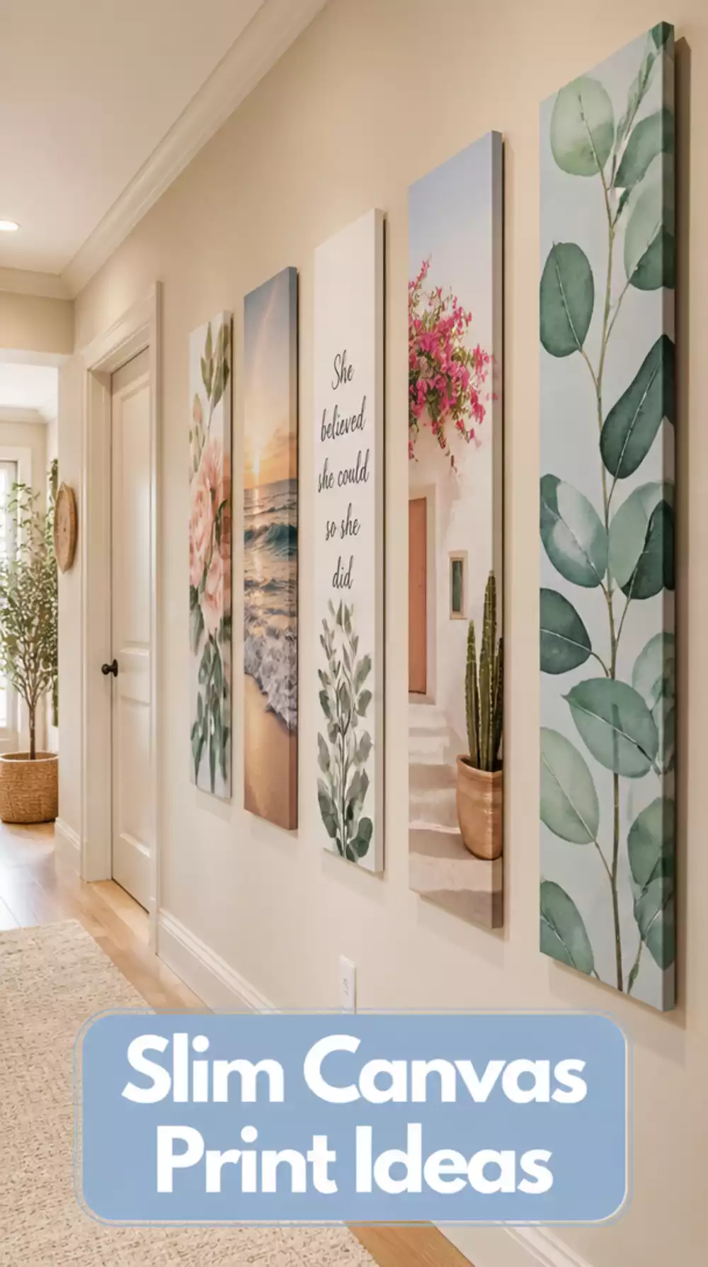Hallway Slim Canvas Print in a Long Vertical Format for a Narrow Space