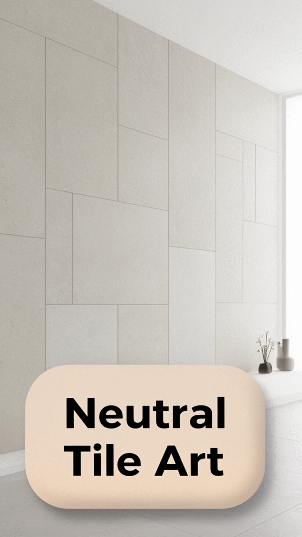 Neutral Ceramic Wall Tile Arrangement That Looks Like an Art Installation