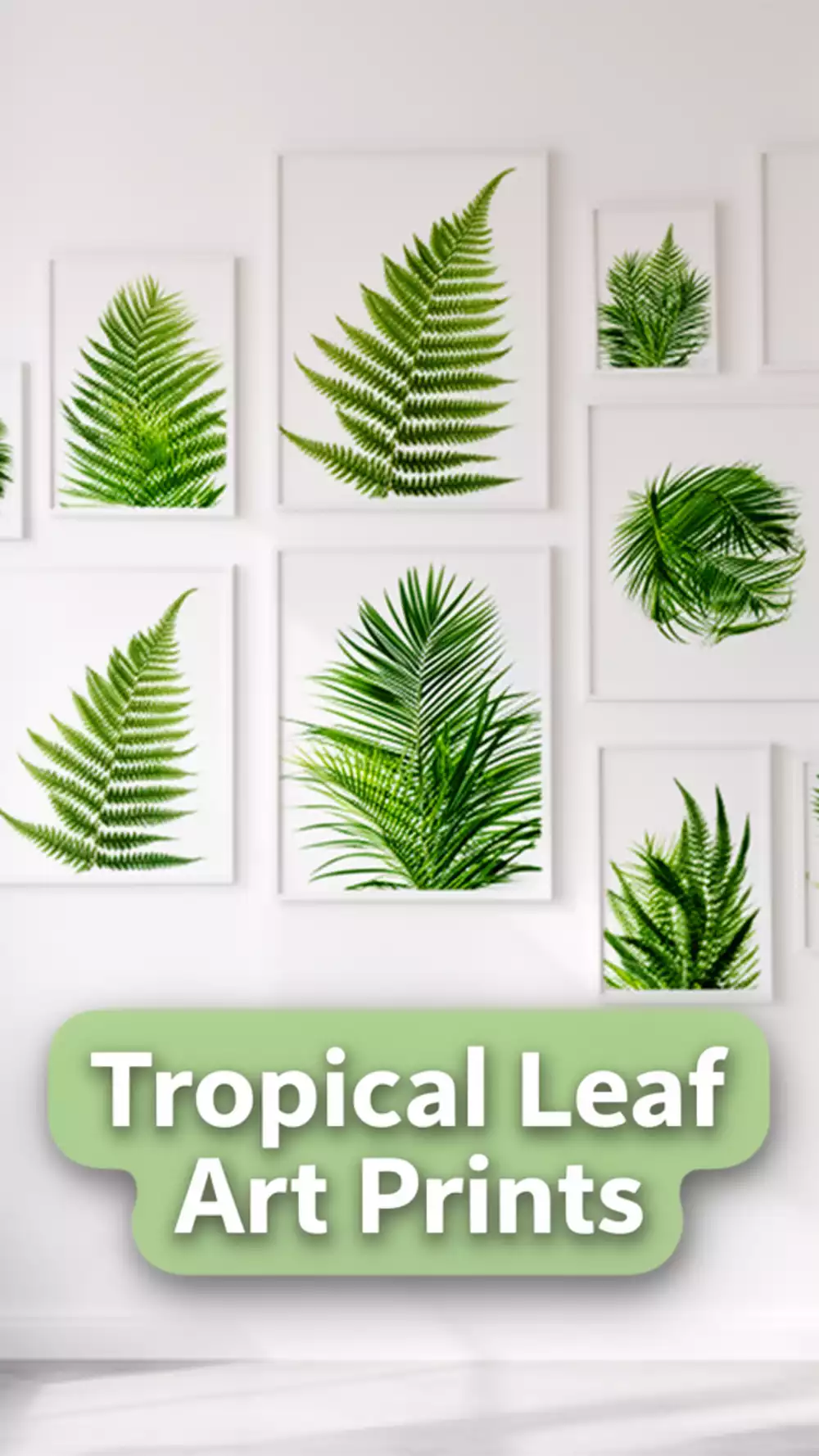 Living Room Downloadable Fern and Palm Leaf Art Print for a Gallery Wall