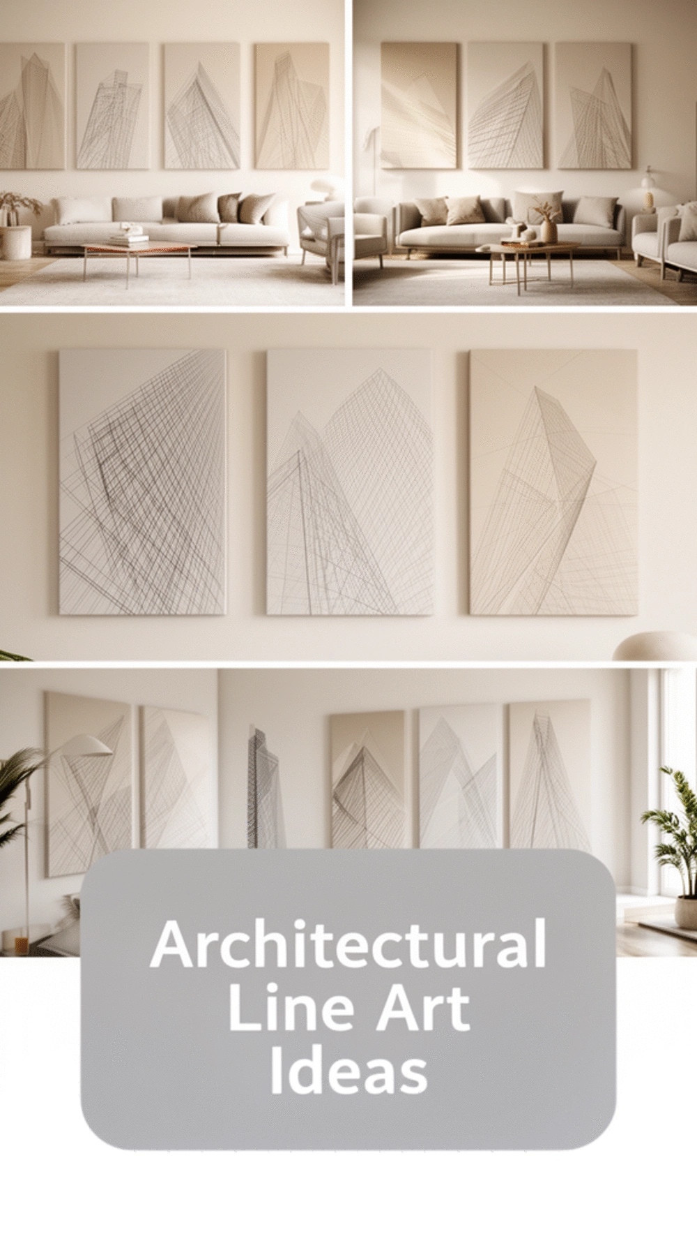 Architectural Line Art Canvas That Suits a Modern Open-Plan Interior
