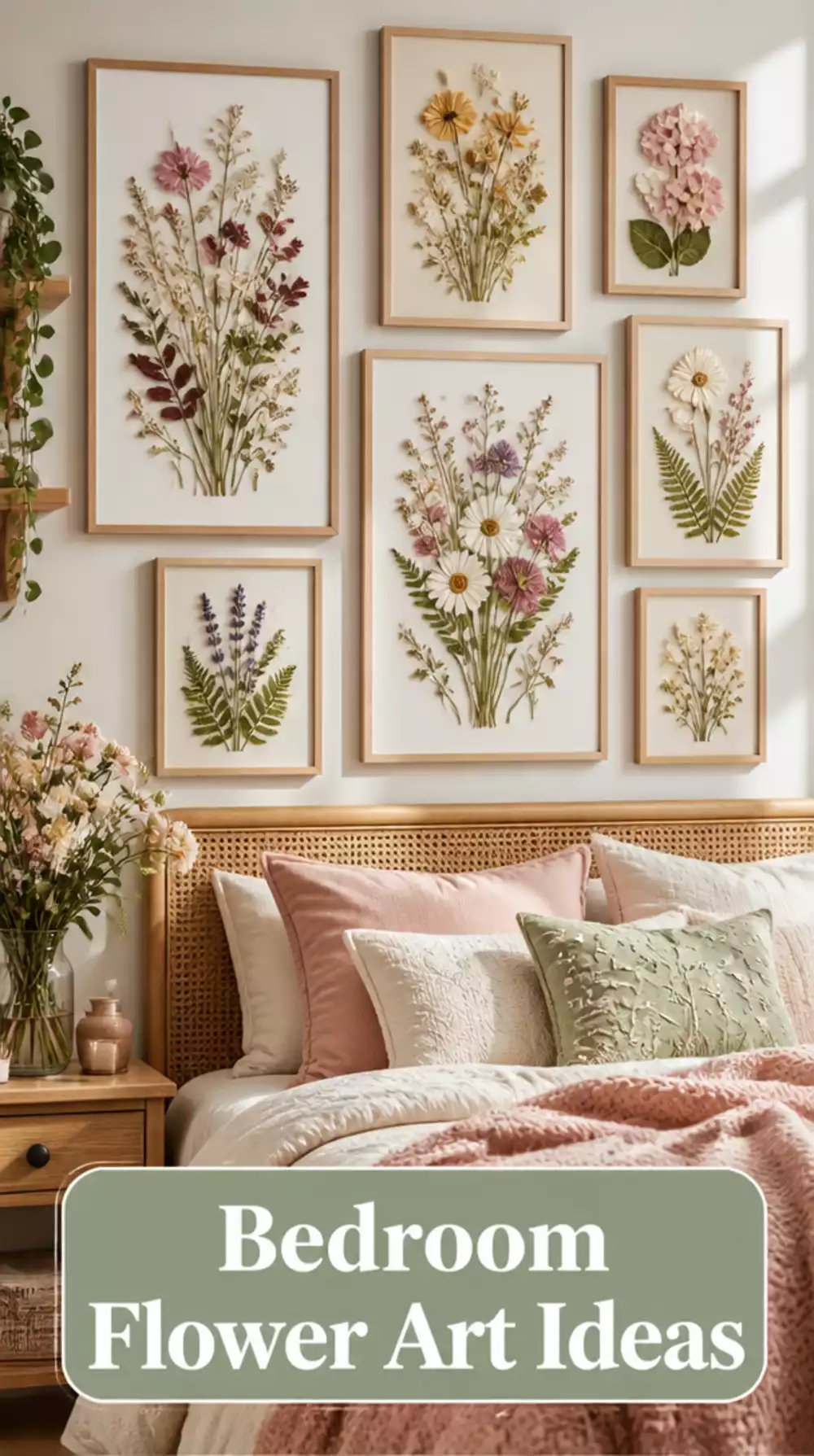Bedroom Pressed Flower Framed Art That Looks Like a Garden Specimen