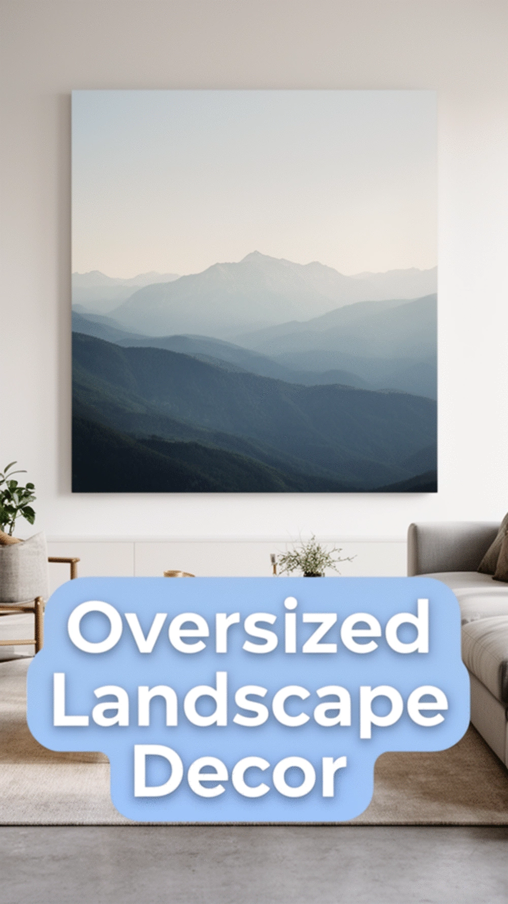 Living Room Oversized Landscape Photograph in a Frameless Float Mount