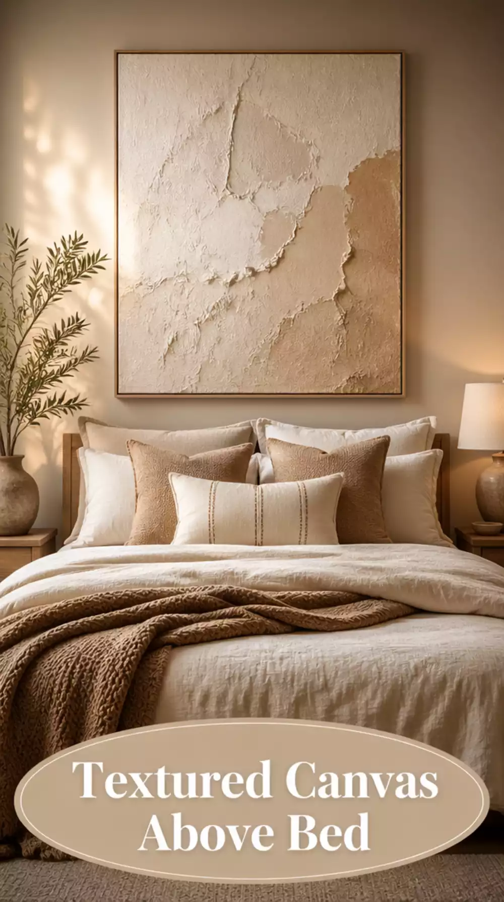 Why a Soft Textured Canvas Above the Bed Changes the Whole Bedroom