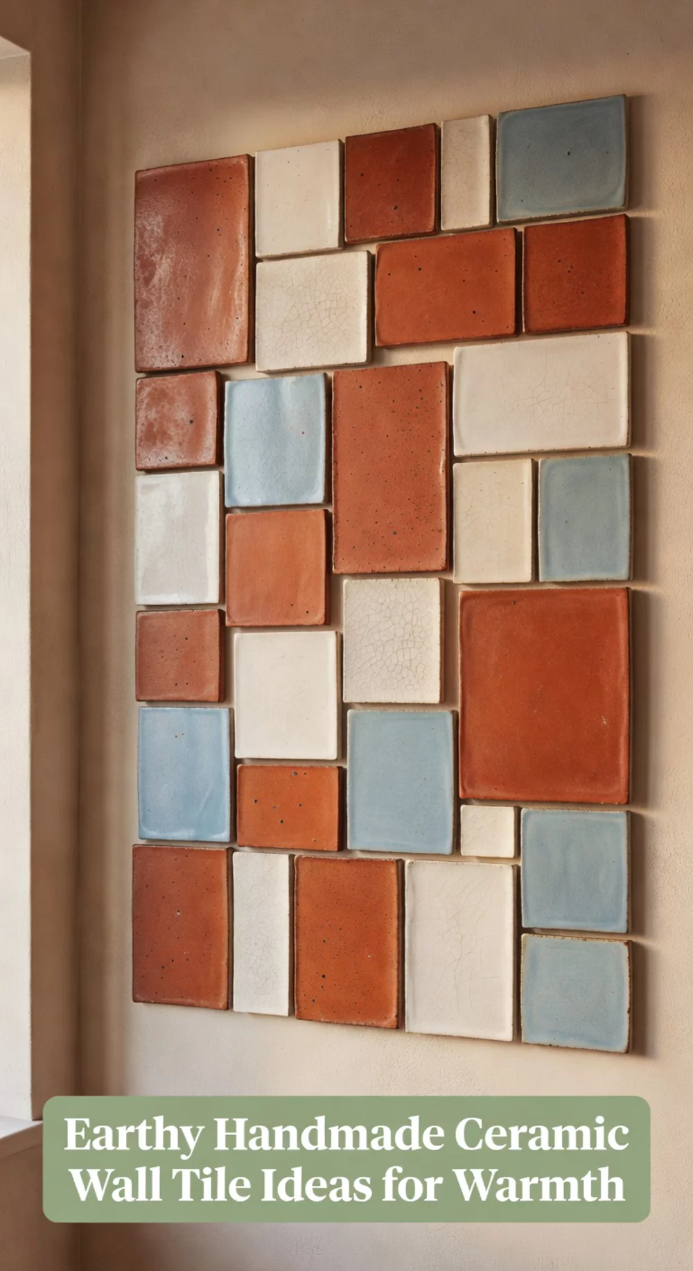 Earthy Handmade Ceramic Wall Tile Ideas for Warmth