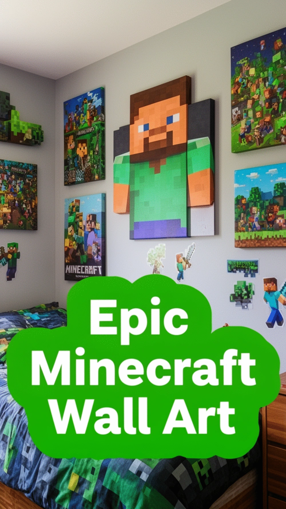 The Minecraft Bedroom Wall Art Setup That Makes Kids Rooms Look Epic