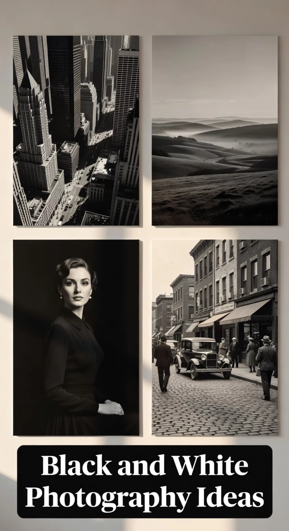 Oversized Black and White Photography Print for a Dining Room Feature Wall