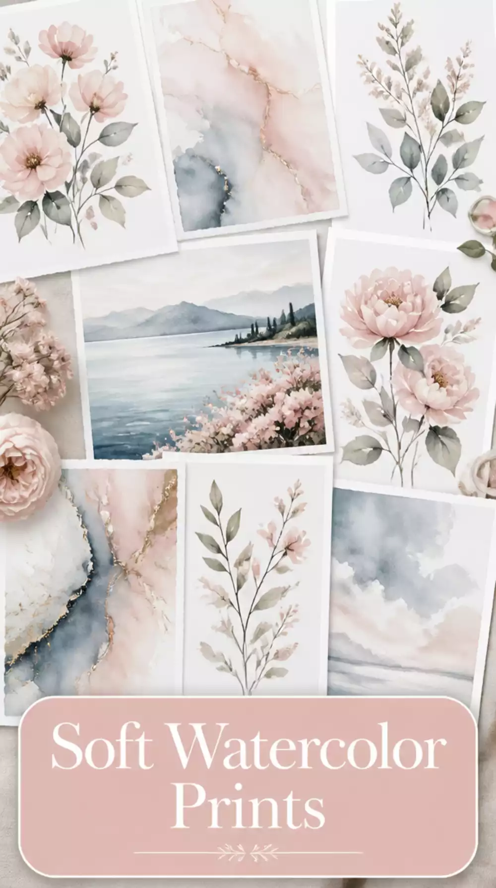 Simple Framed Watercolor Print That Makes a Bedroom Wall Feel Soft