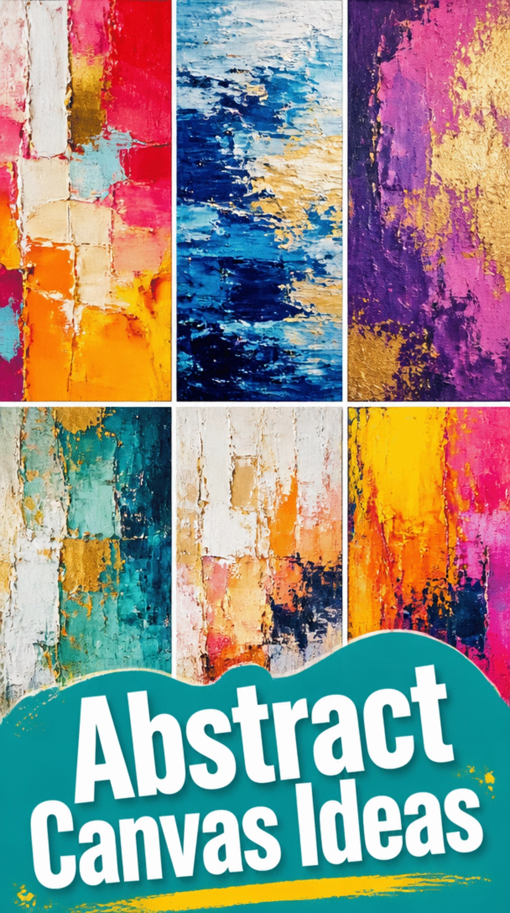 Abstract Textured Canvas with Layered Impasto Brushstrokes