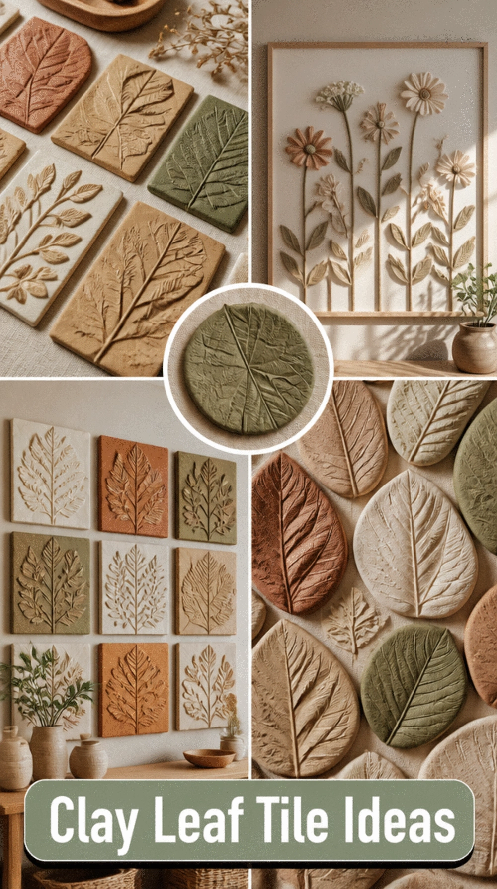 Air Dry Clay Leaf Tiles That Make a Natural Gallery Wall