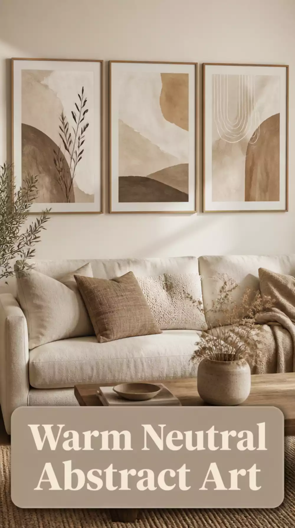 Living Room Printable Abstract Art Download in a Warm Neutral Palette