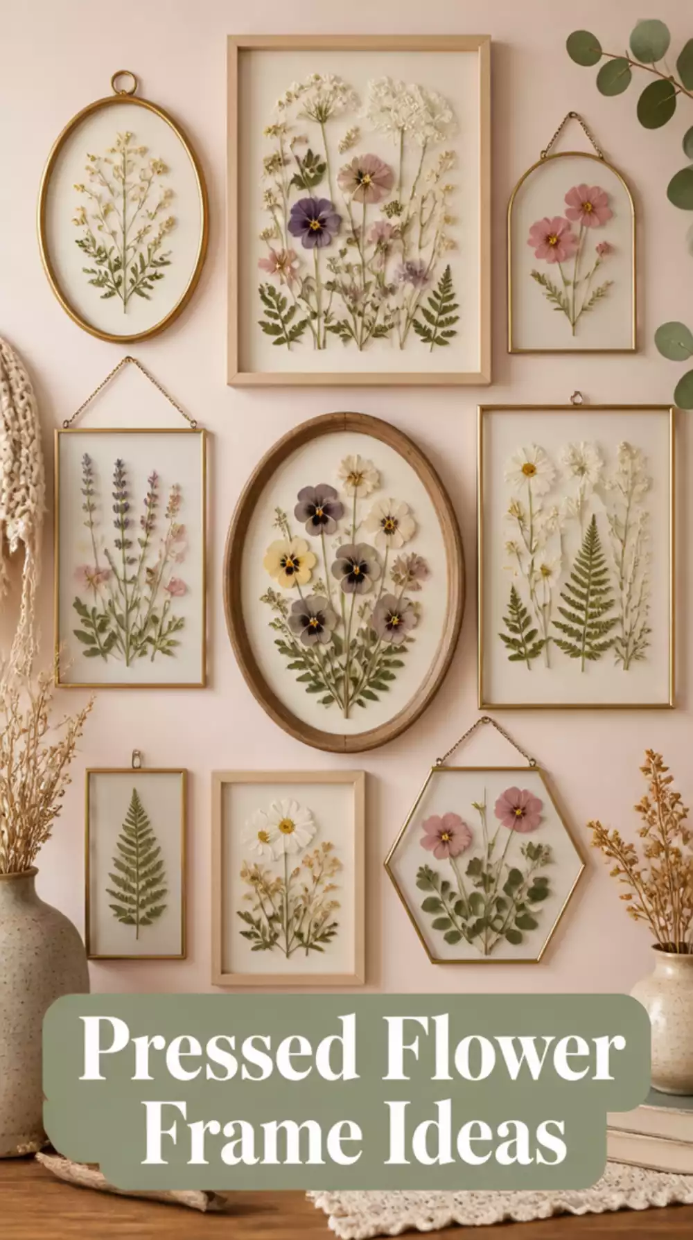The Pressed Flower Frame Trick That Makes a Bedroom Wall Look Collected