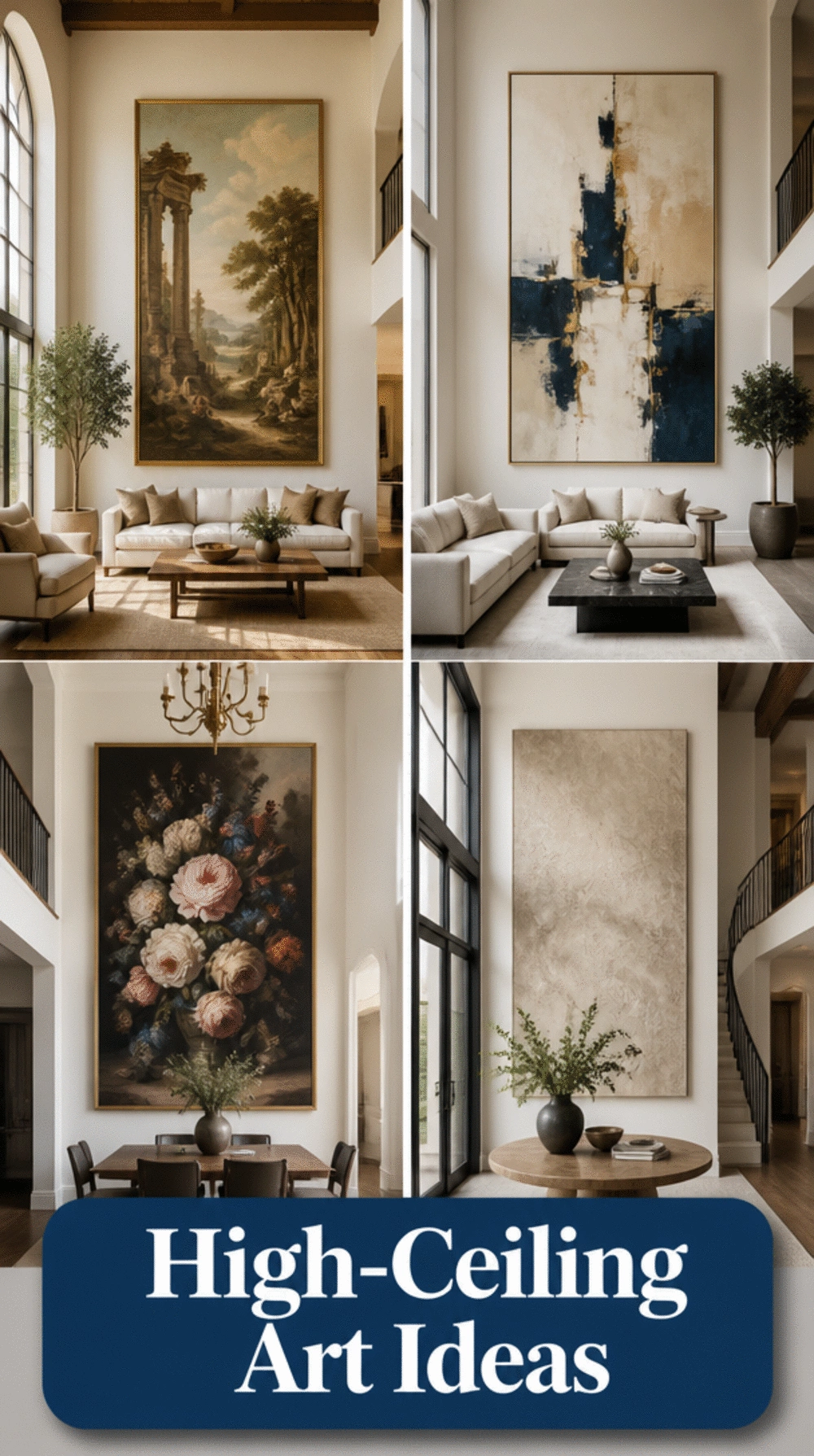 The Oversized Canvas Trick That Makes a High-Ceiling Room Feel Intentional