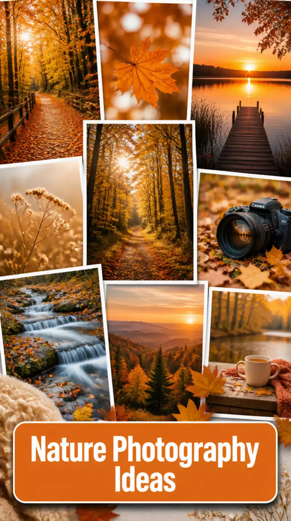 Living Room Nature Photography Canvas Print in Warm Autumn Tones