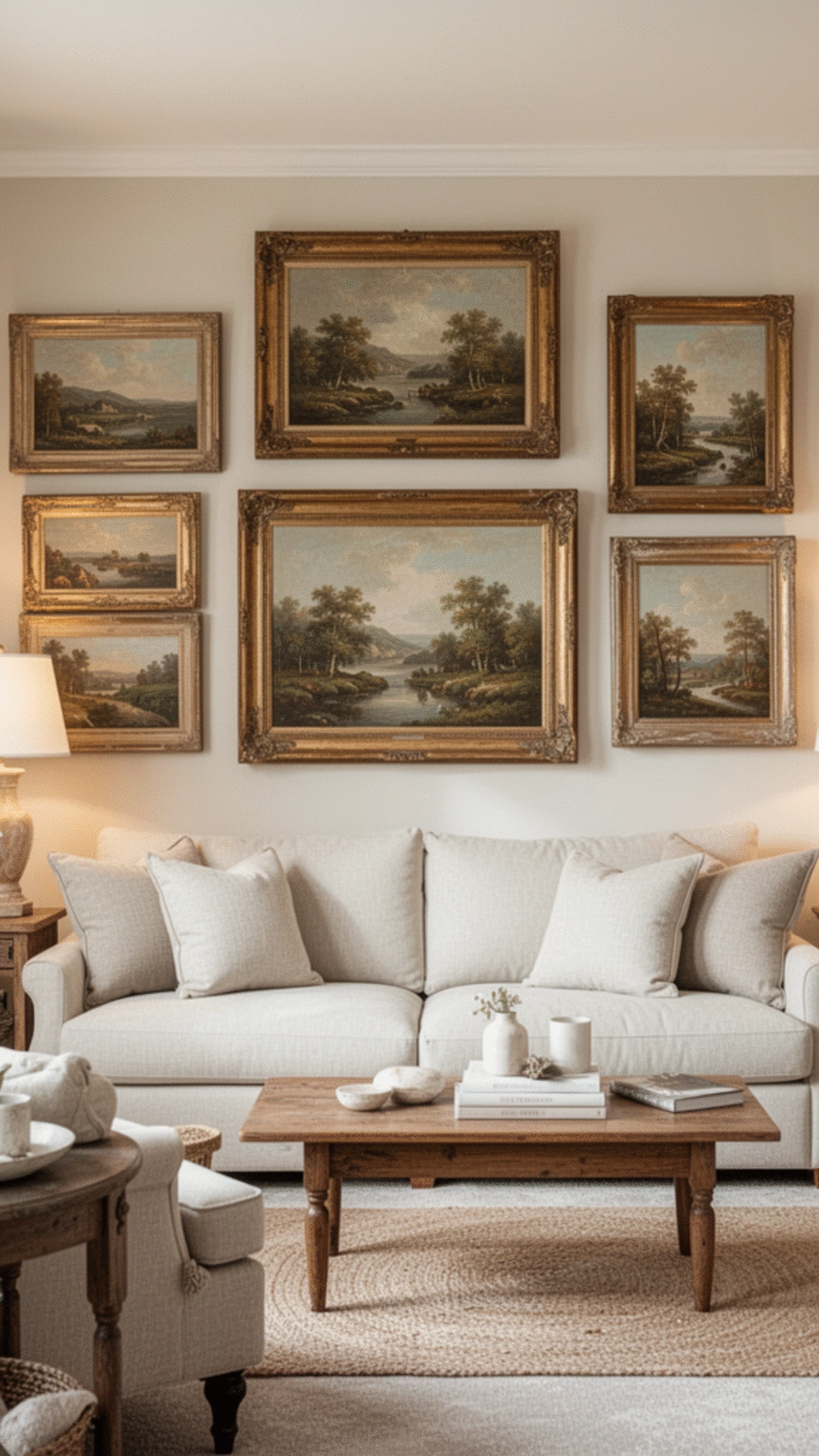 Traditional and Classic Wall Art for a Cozy Living Room