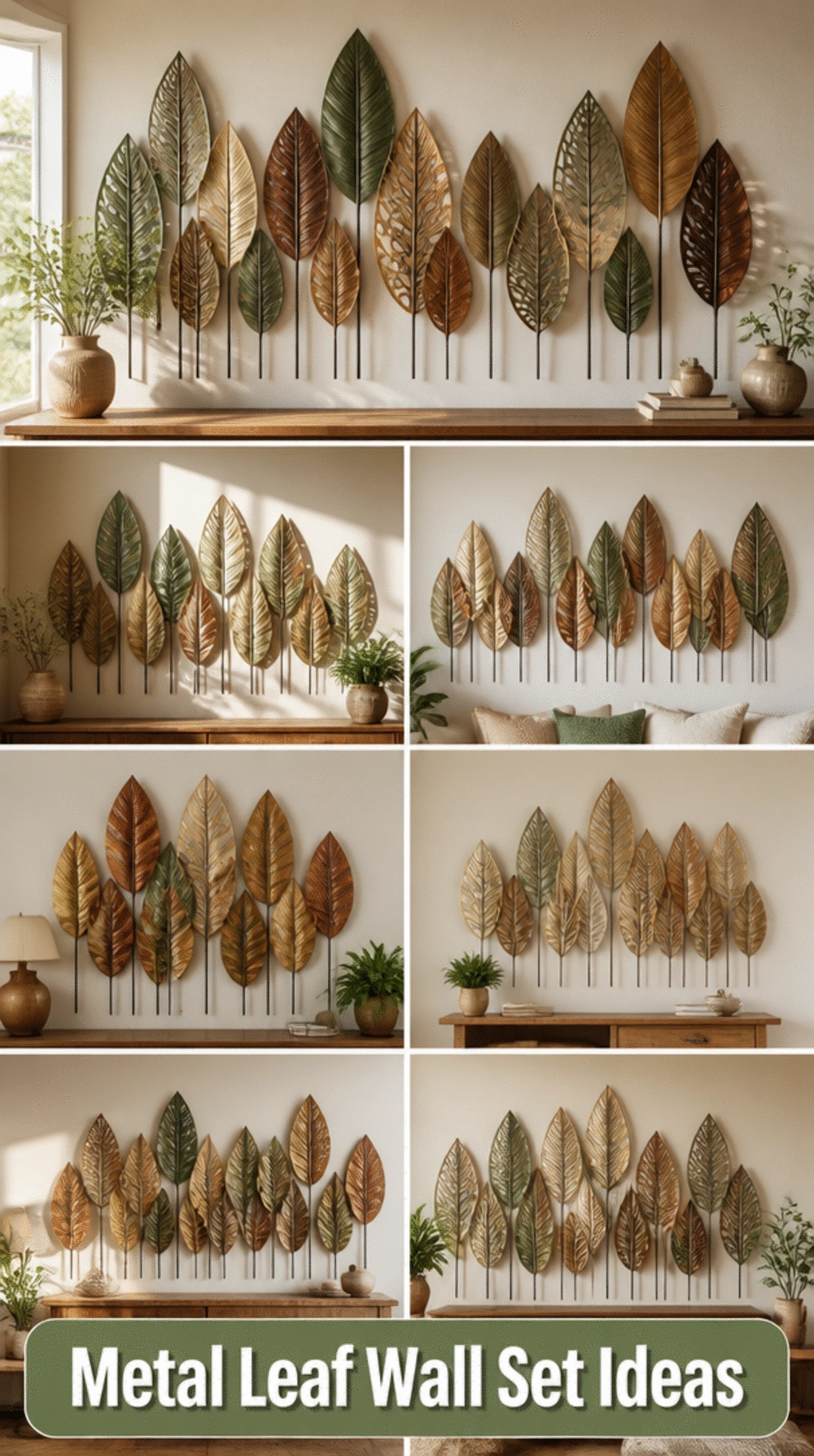 The Metal Leaf Wall Set Trick That Makes a Living Room Wall Look Like a Forest