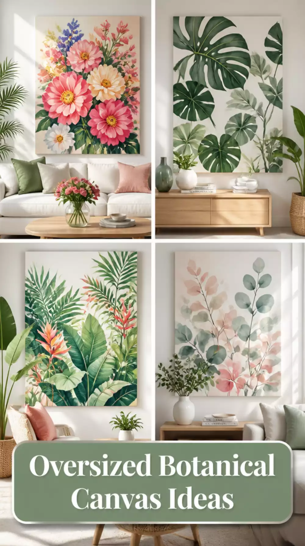 Oversized Botanical Canvas That Brings a Living Room Wall to Life