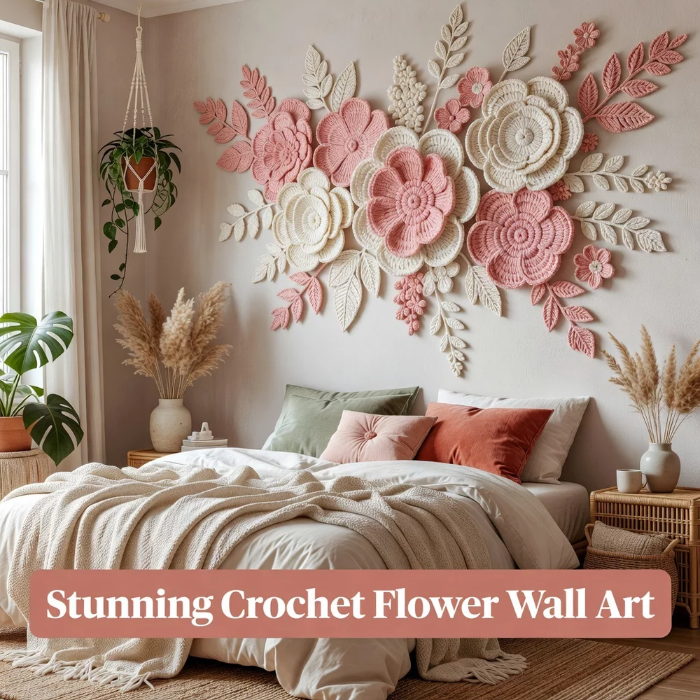 Stunning Crochet Flower Wall Art for Boho Bedrooms