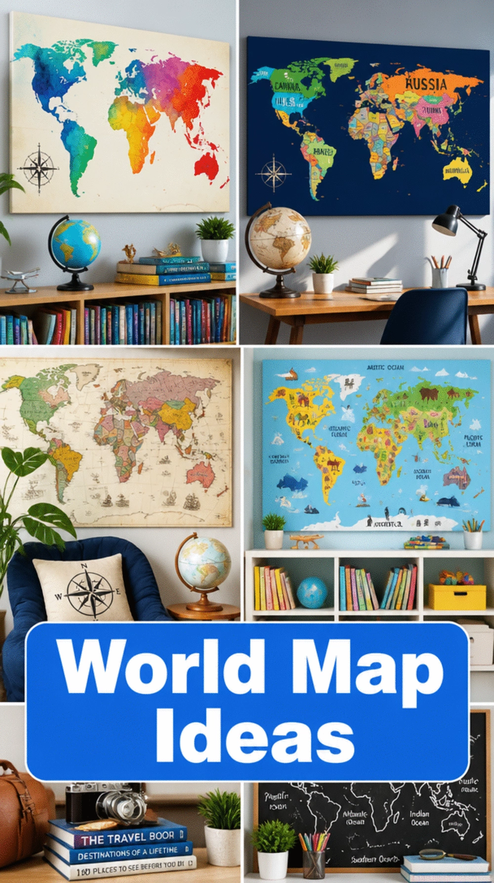 Kids Room World Map Canvas Print That Makes Learning Look Fun