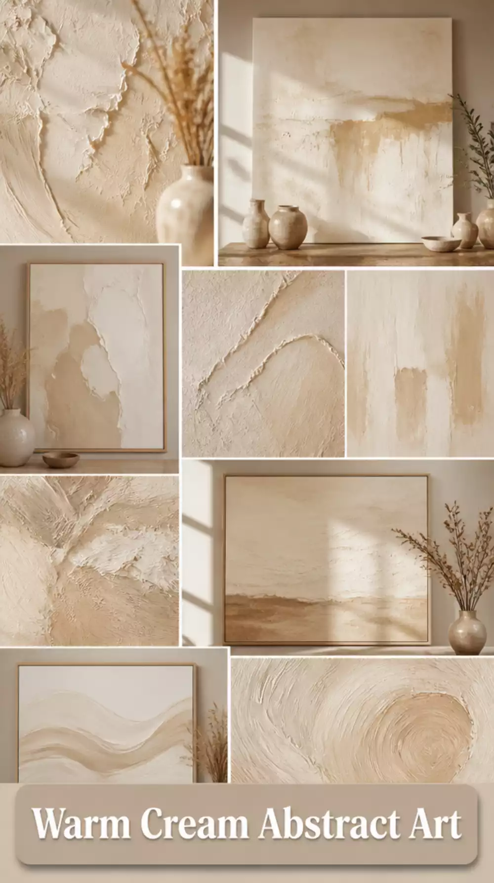 Warm Cream Abstract Canvas with a Subtle Hand-Painted Texture Layer