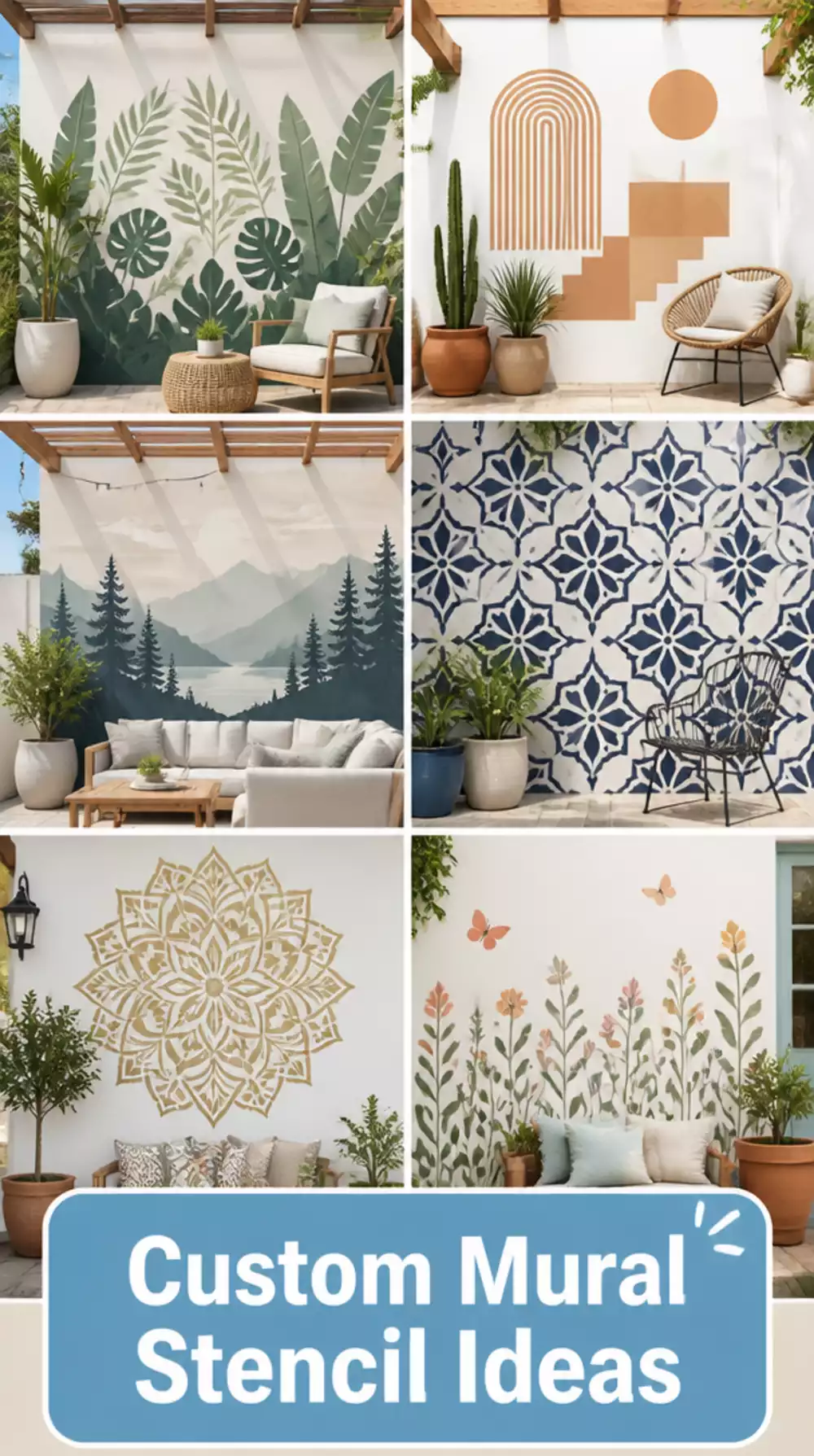 The Outdoor Mural Stencil Trick That Makes Any Patio Wall Look Custom