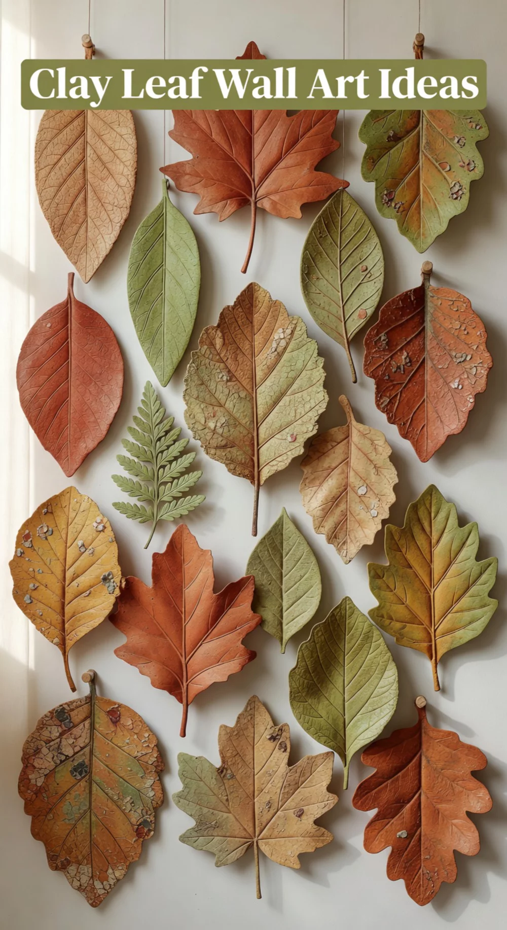 Sculpted Clay Leaf Wall Hanging That Looks Like Handmade Pottery