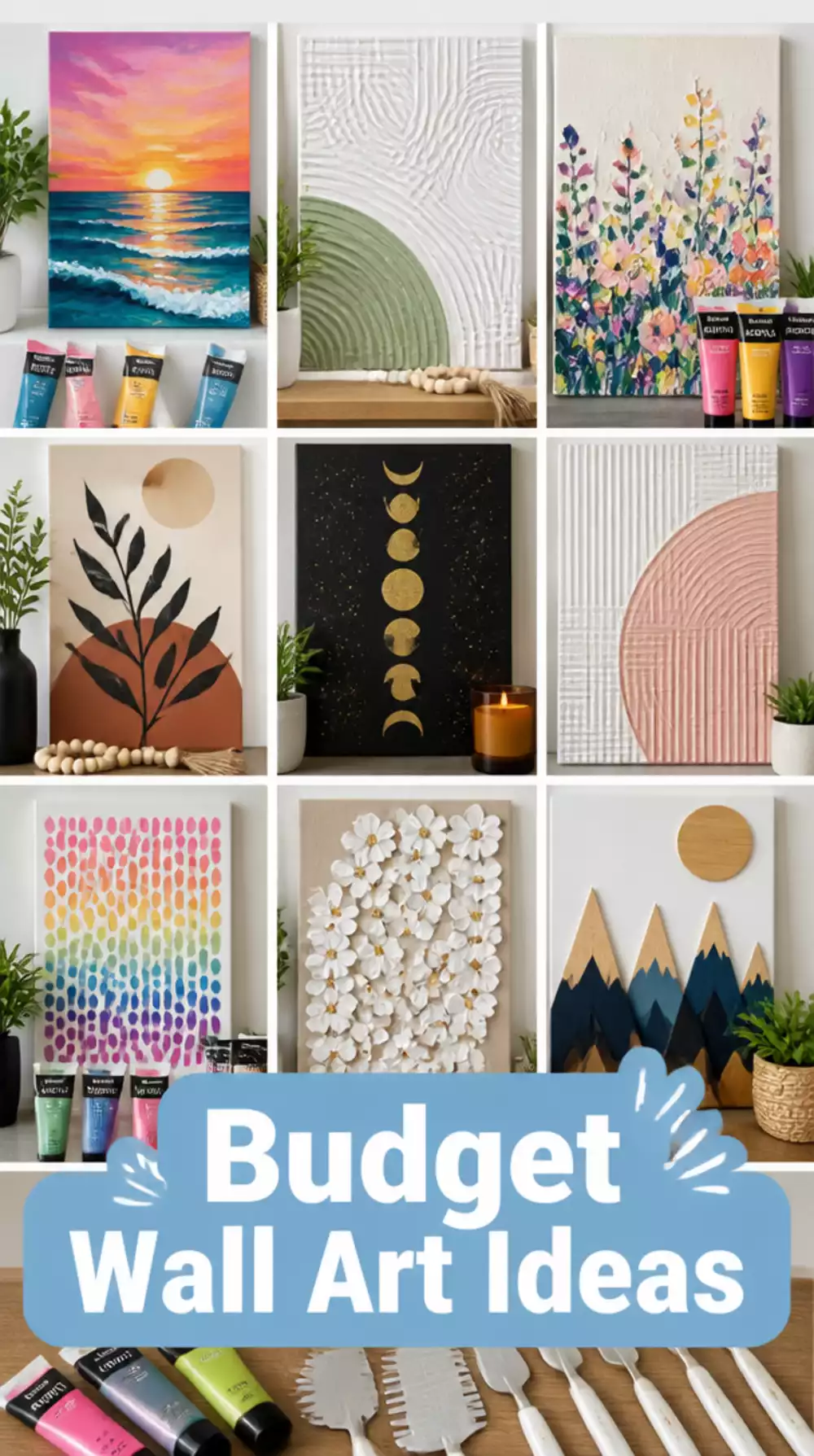 Budget Textured Wall Art DIY Using Dollar Store Supplies Only