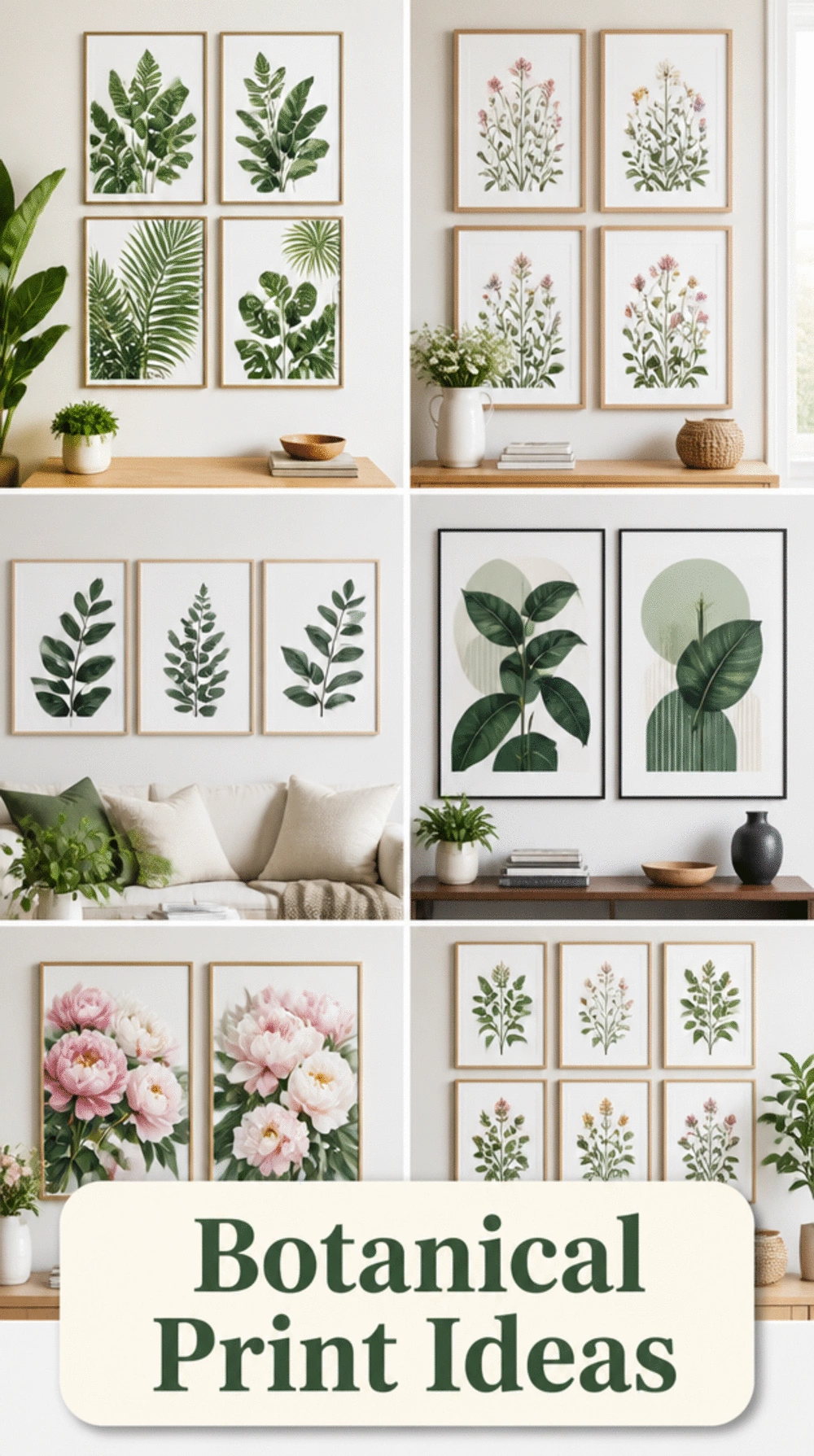Home Office Botanical Print Set That Makes a Desk Backdrop Look Styled