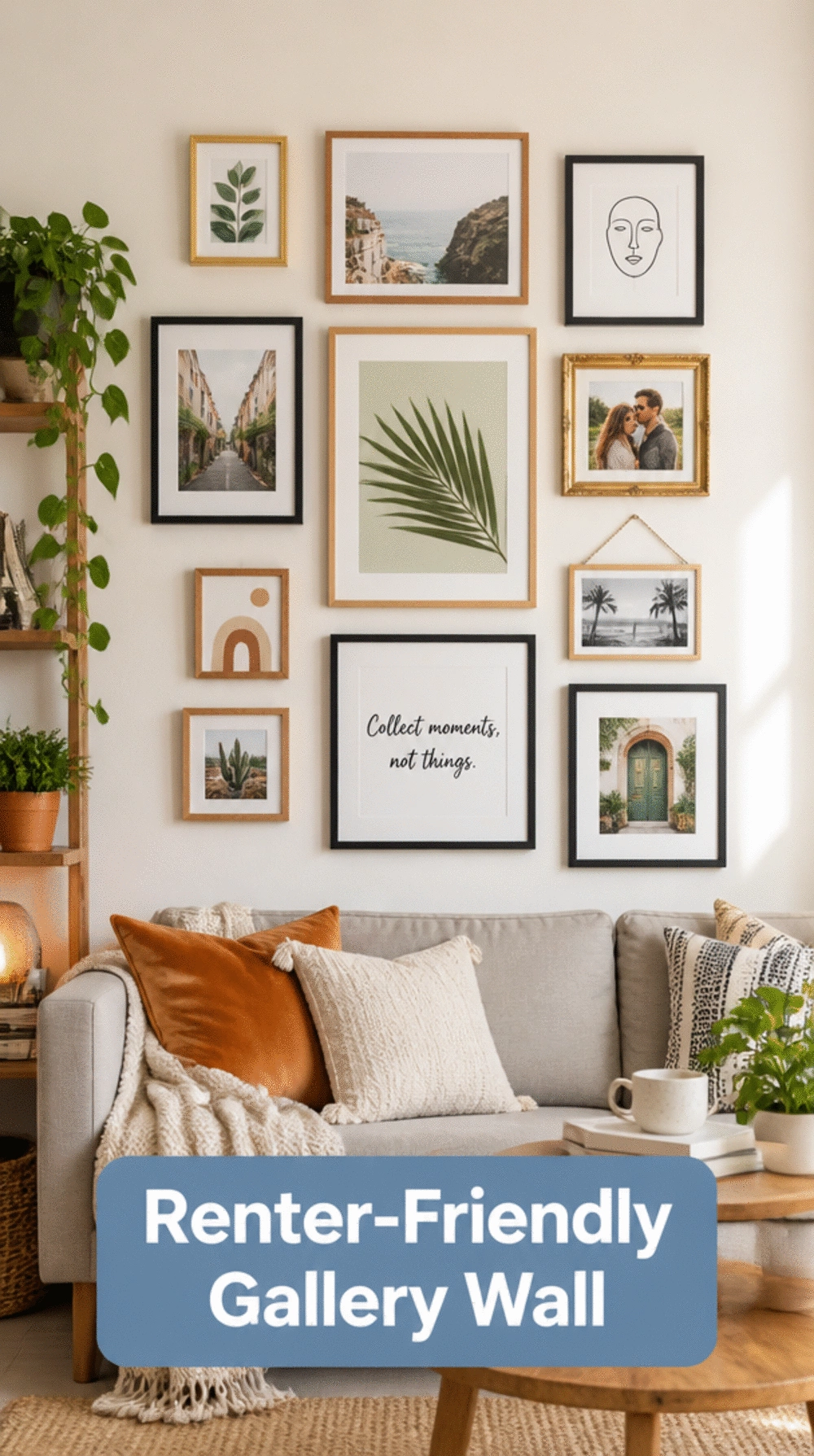 Renter-Friendly Gallery Wall Using Adhesive Picture Hanging Strips