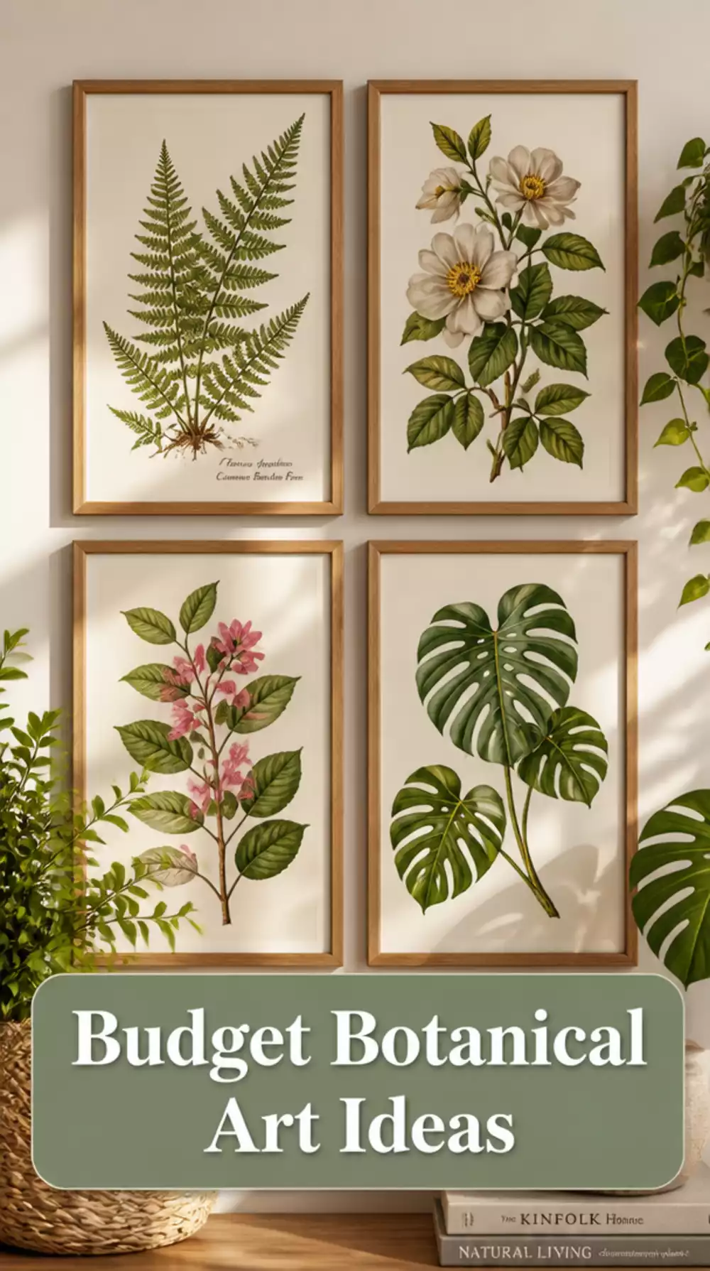 Budget Large Botanical Poster in a Gallery-Style Slim Wood Frame