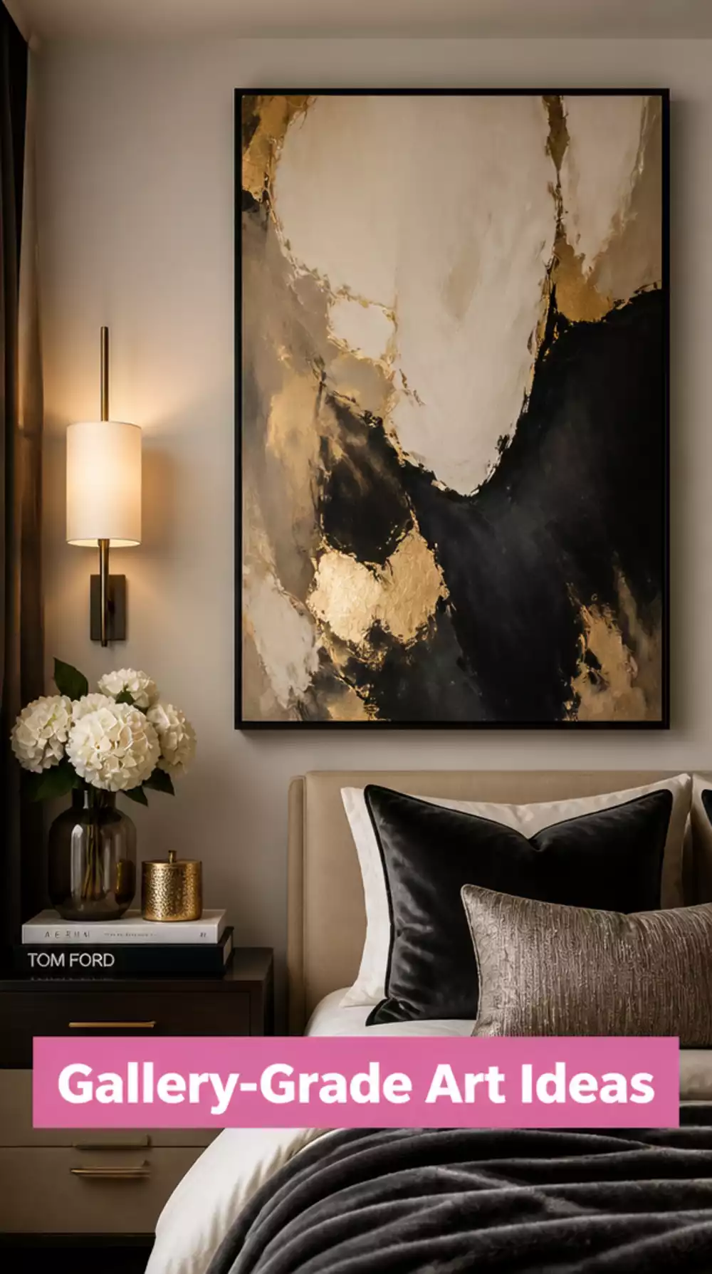 Bedroom Gallery-Grade Framed Canvas in a Deep Ebony Float Frame