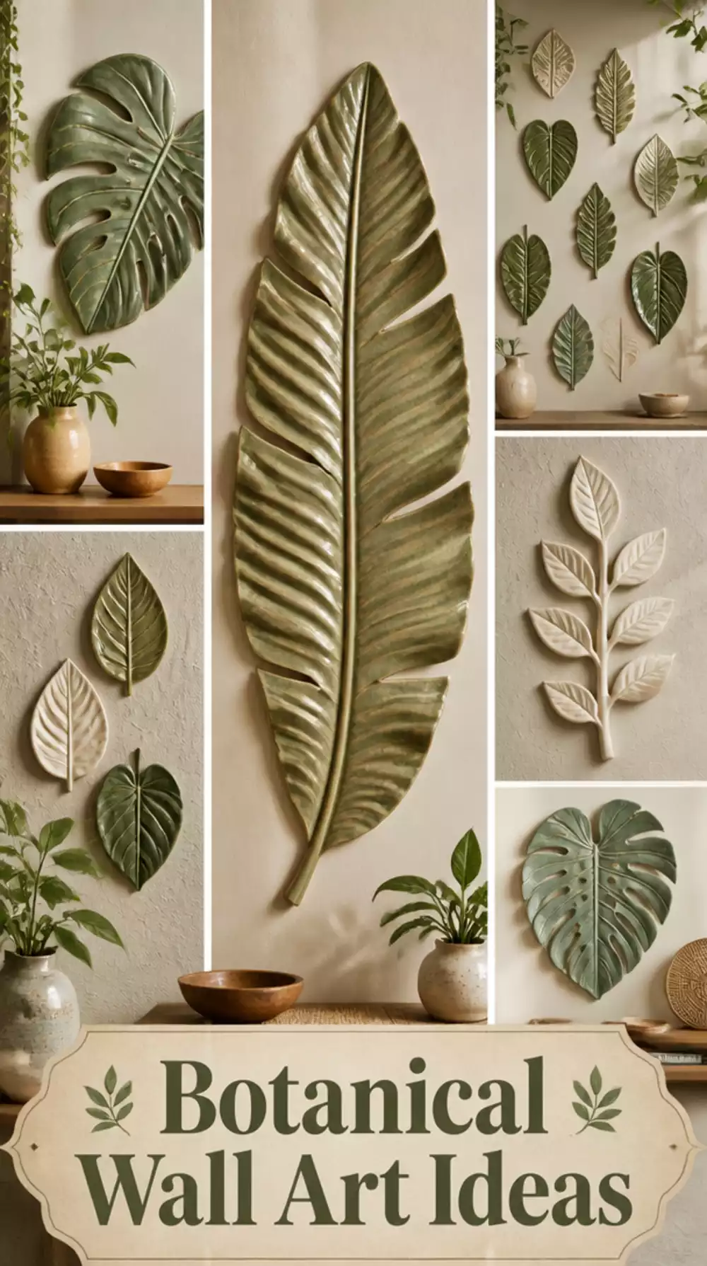 Botanical Ceramic Wall Art Leaf That Looks Like Gallery Pottery