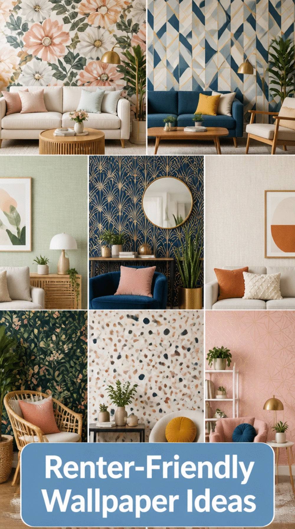 Renter-Friendly Mural Wall Art Using Removable Wallpaper Panels