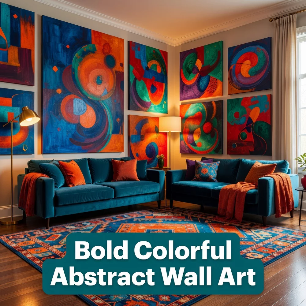 Bold Colorful Abstract Wall Art for Vibrant Rooms