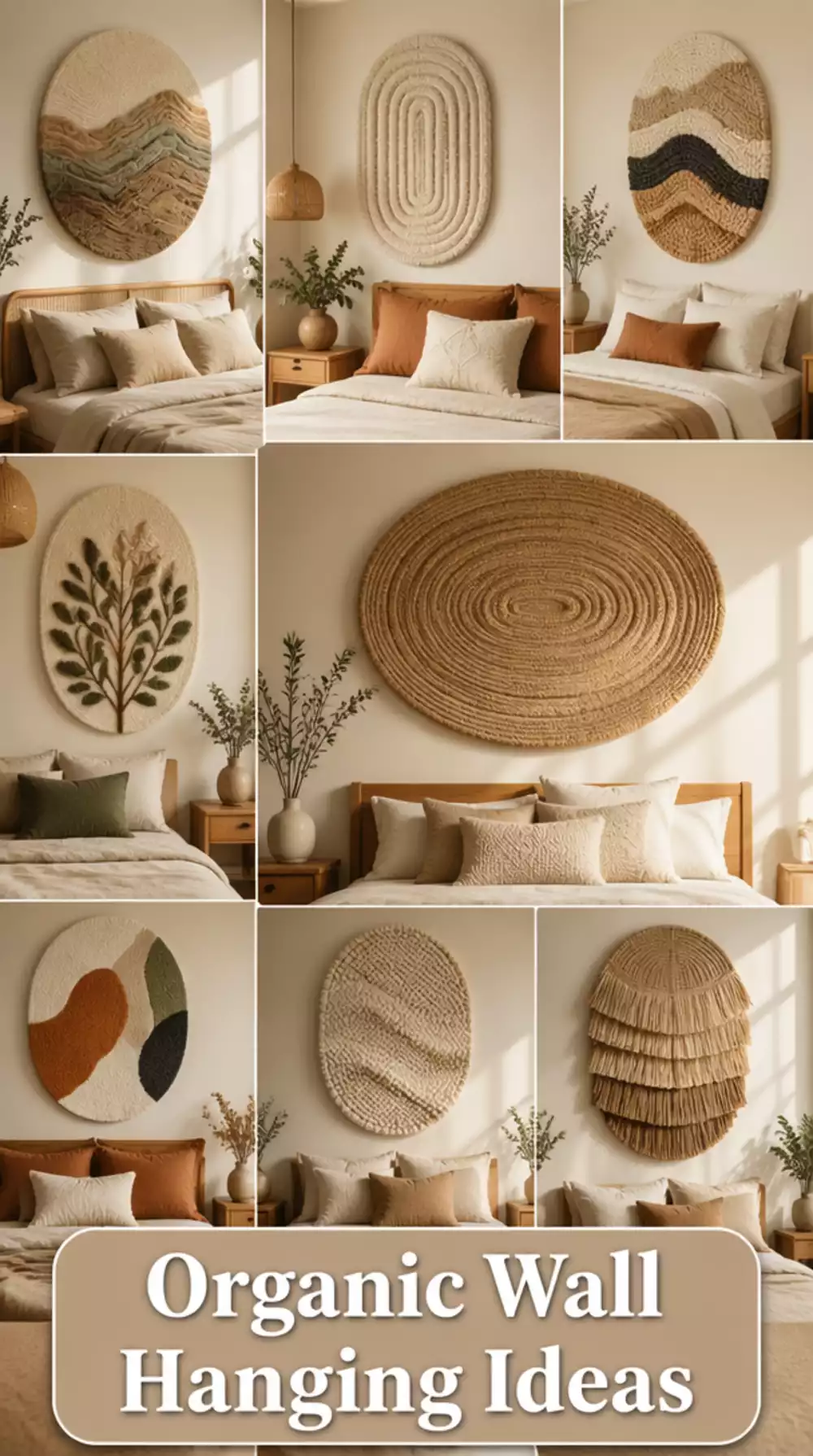 Organic Oval Textured Wall Hanging for Above the Bed