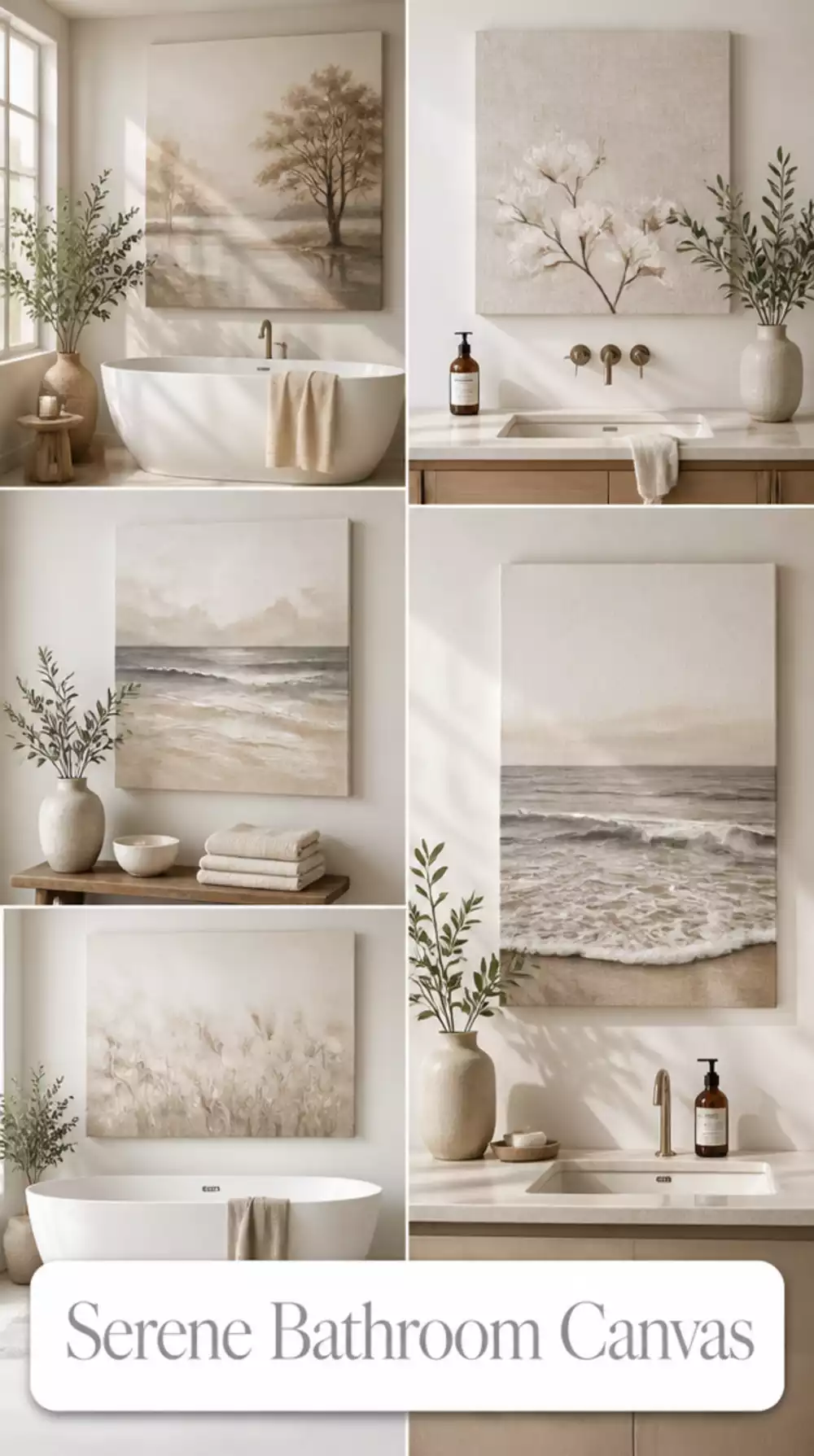 Bathroom Neutral Linen-Tone Canvas That Makes Walls Feel Serene