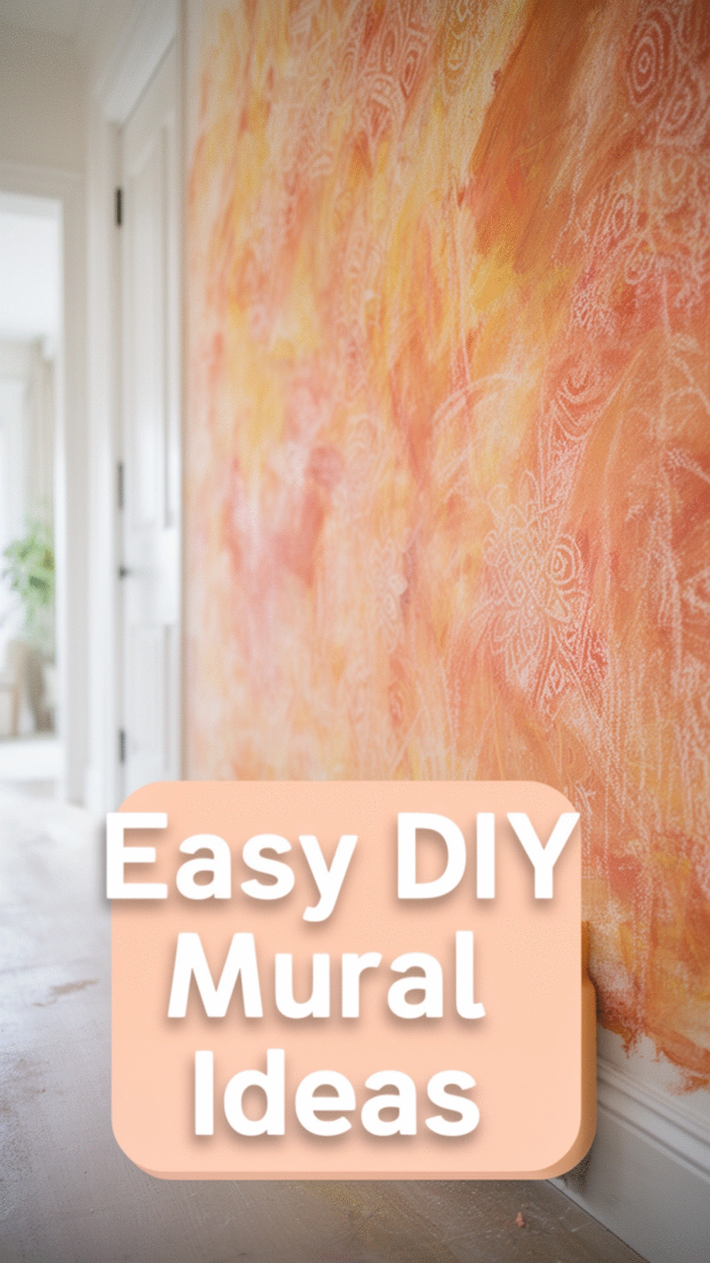 DIY Hallway Mural Painted with Chalk Paint and a Natural Sponge