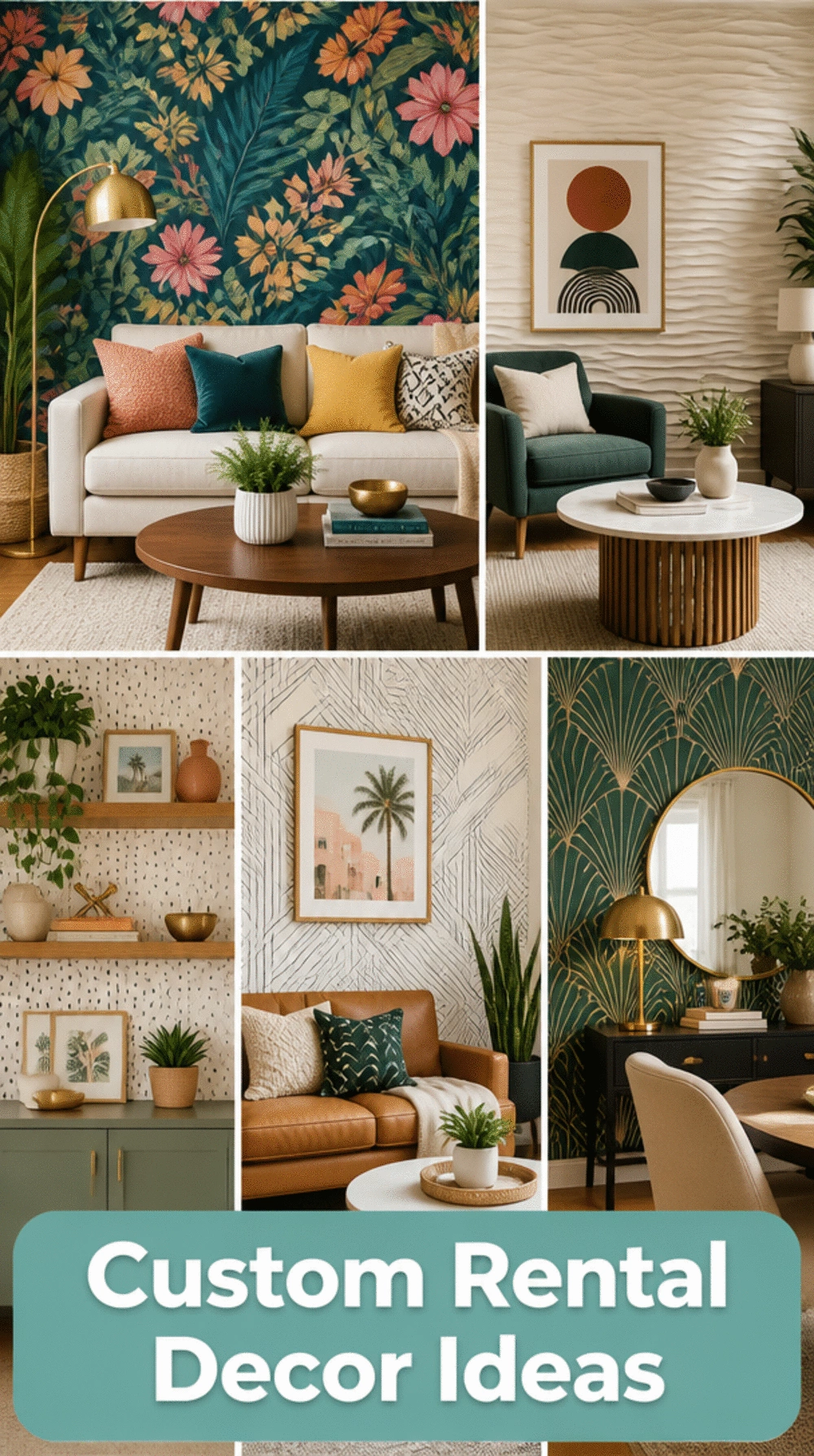 The Mural Wallpaper Trick That Makes a Rental Living Room Look Custom