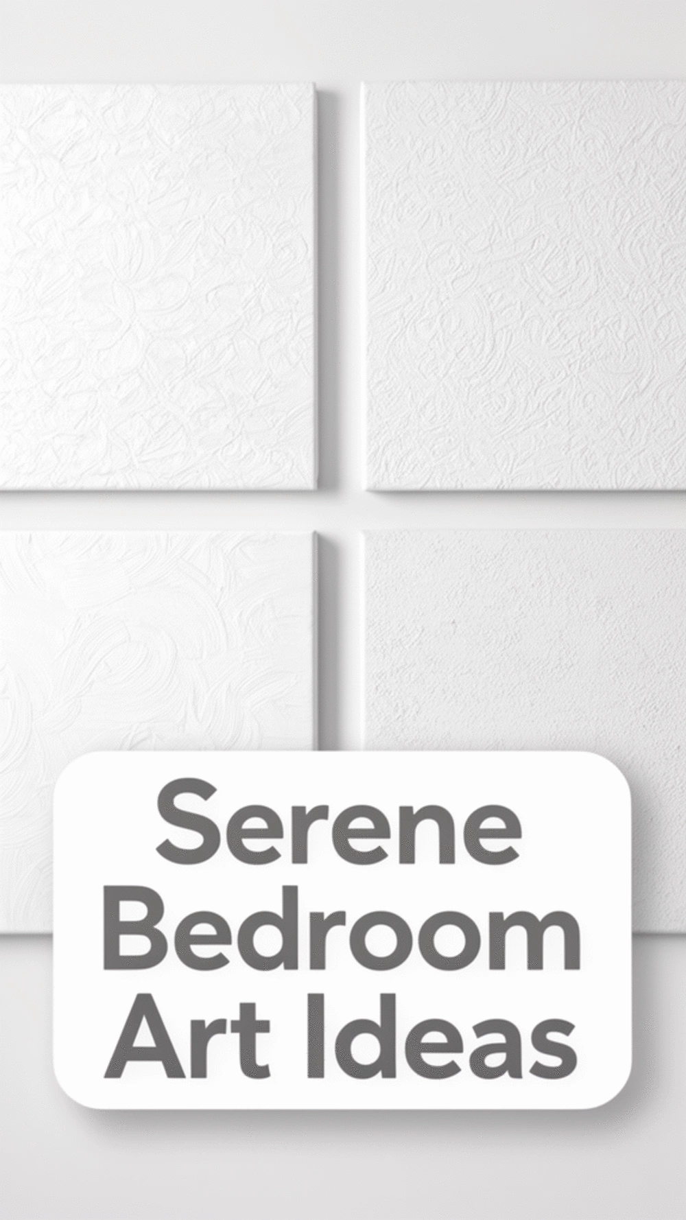 Simple White-on-White Embossed Canvas Print for a Serene Bedroom