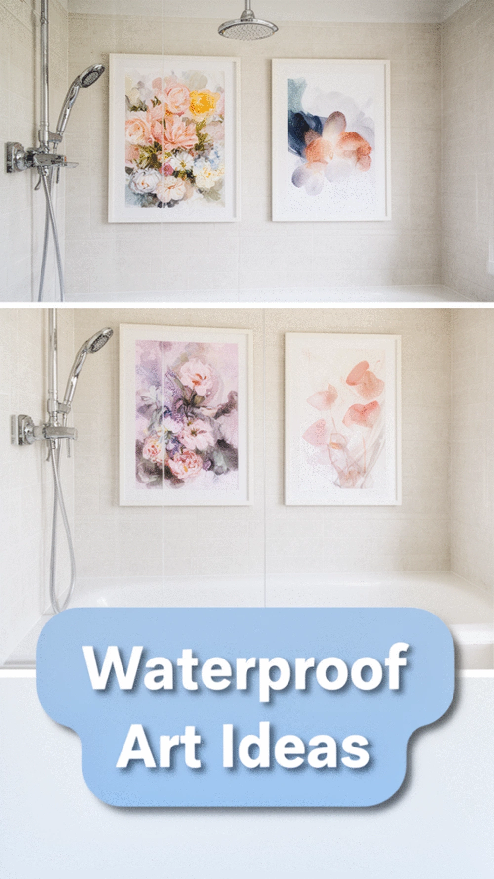 Waterproof Framed Art Print in a Sealed Frame for a Shower Wall