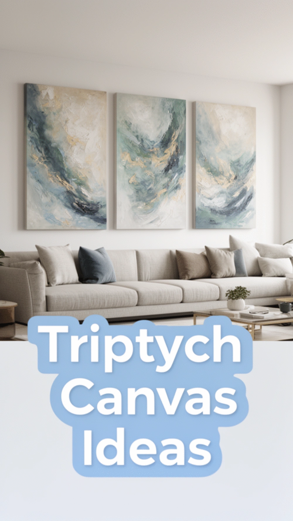 Living Room Wide-Format Triptych Canvas Set for a Long Feature Wall