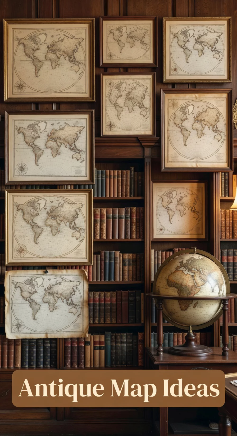 Antique Map Framed Wall Art That Adds a Library Vibe to Any Room