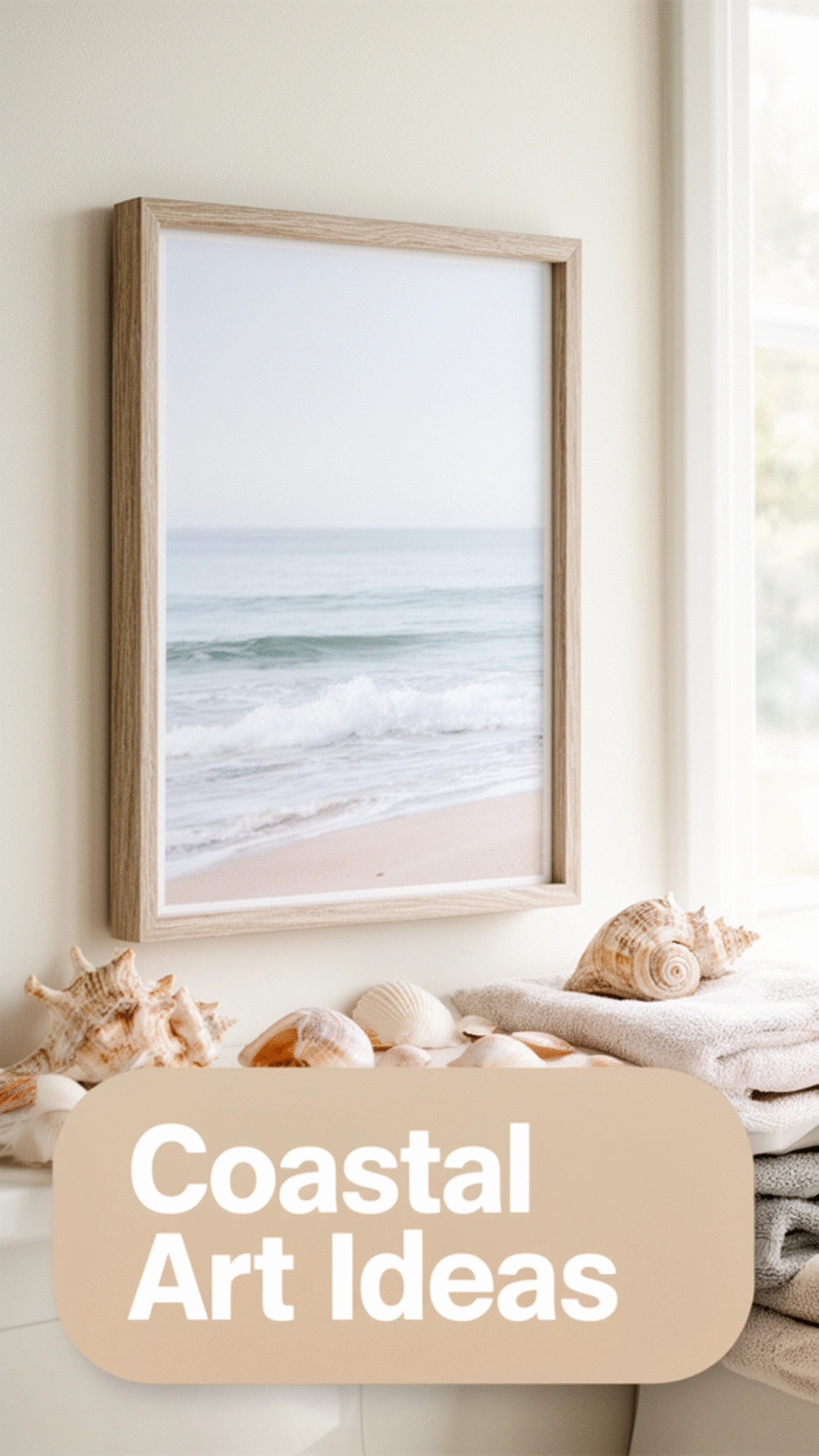 Coastal Photography Print in a Slim Driftwood-Effect Natural Frame