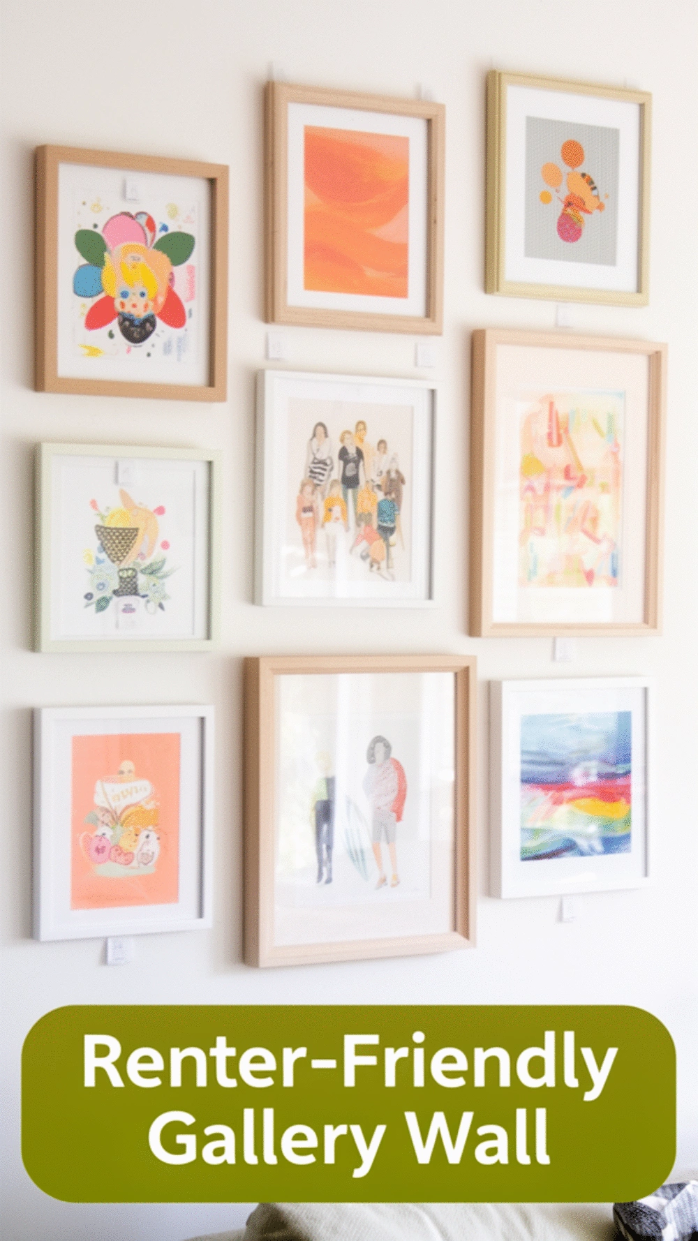 Renter-Friendly Gallery Wall Using Command Strips and Slim Frame Sets
