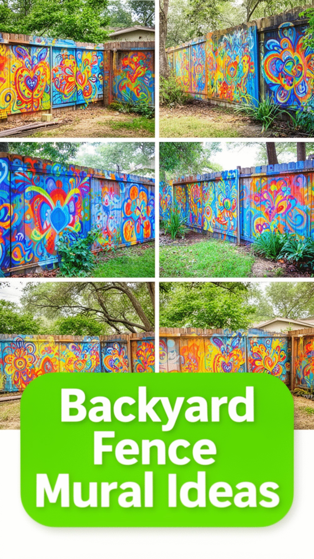 Backyard Fence Mural Using Weather-Resistant Exterior Paint Pens