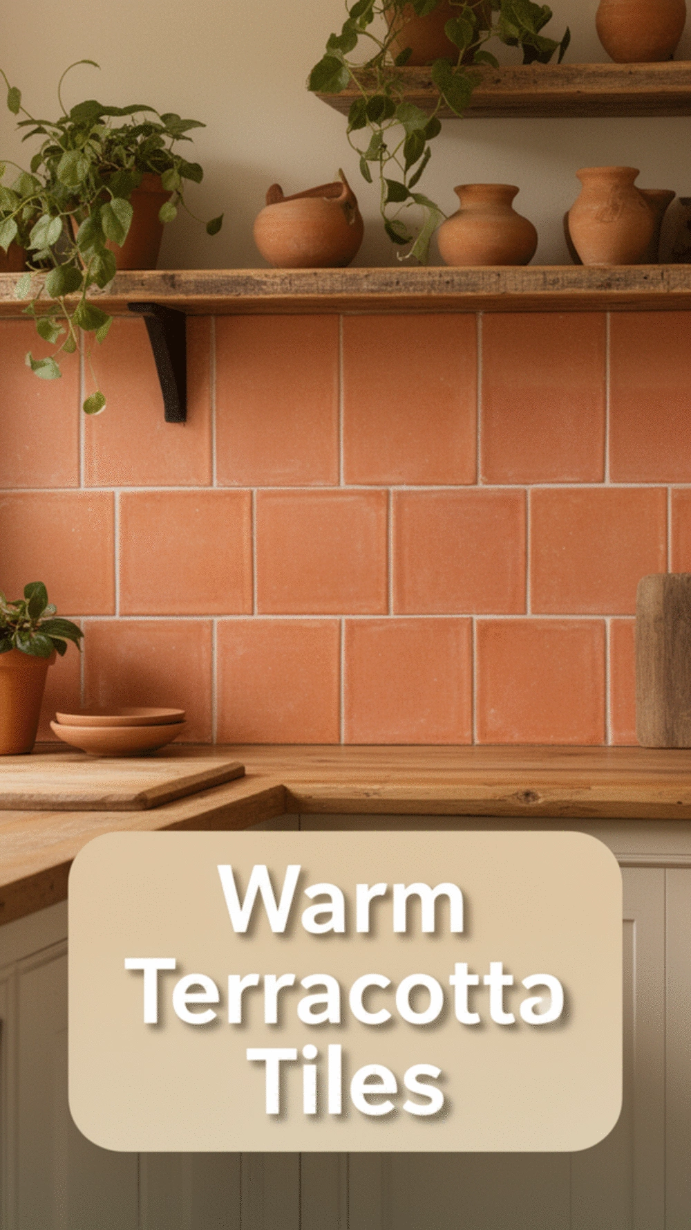 Handmade Ceramic Wall Tiles in a Warm Terracotta Cluster Arrangement
