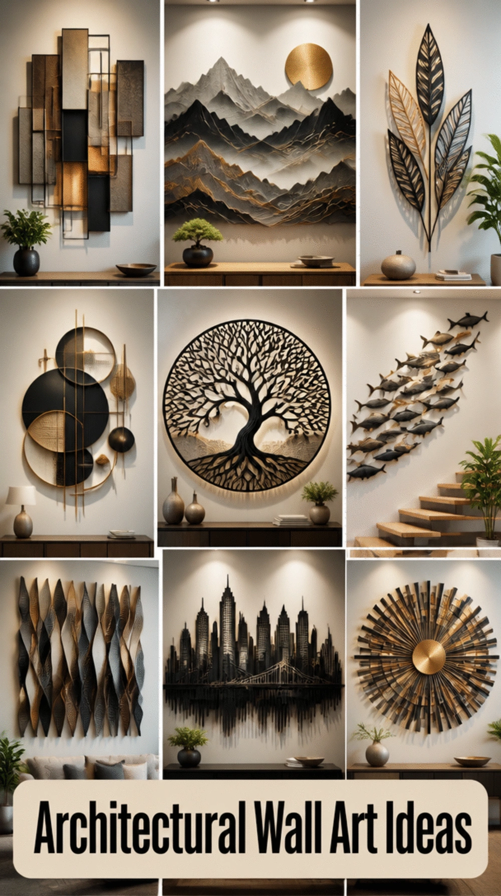 The Metal Wall Art Trick That Makes a Living Room Wall Look Architectural